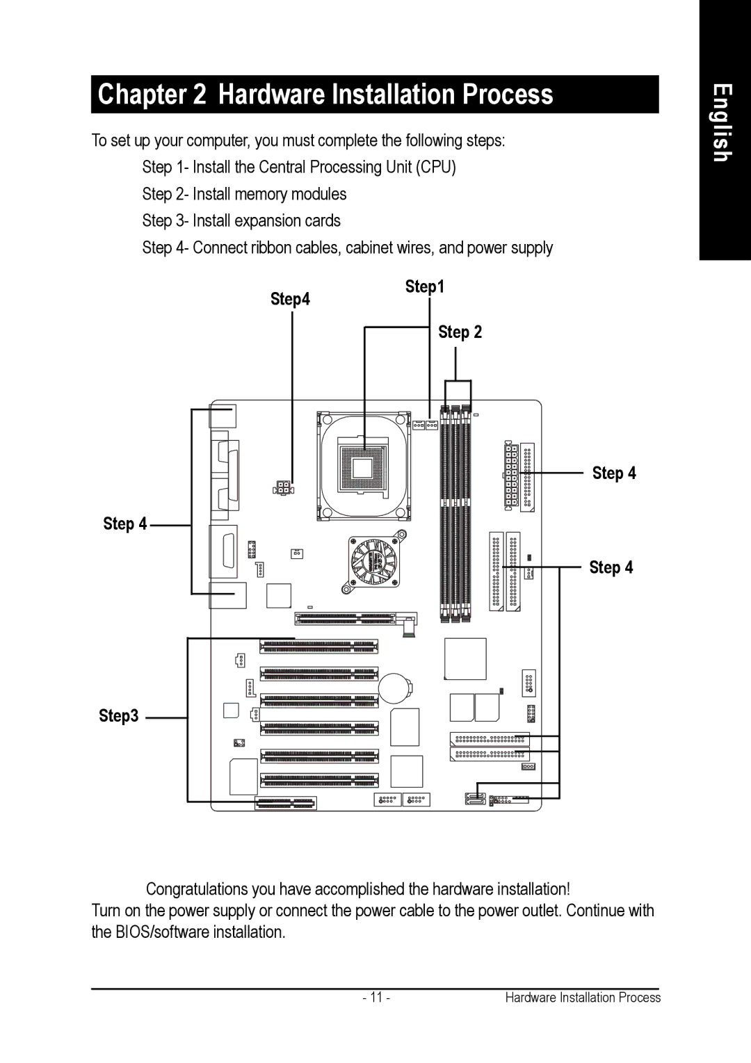 Gigabyte AGP 4X(1.5V) manual Hardware Installation Process, Step 