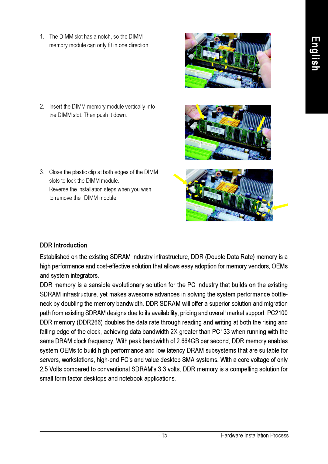 Gigabyte AGP 4X(1.5V) manual DDR Introduction 