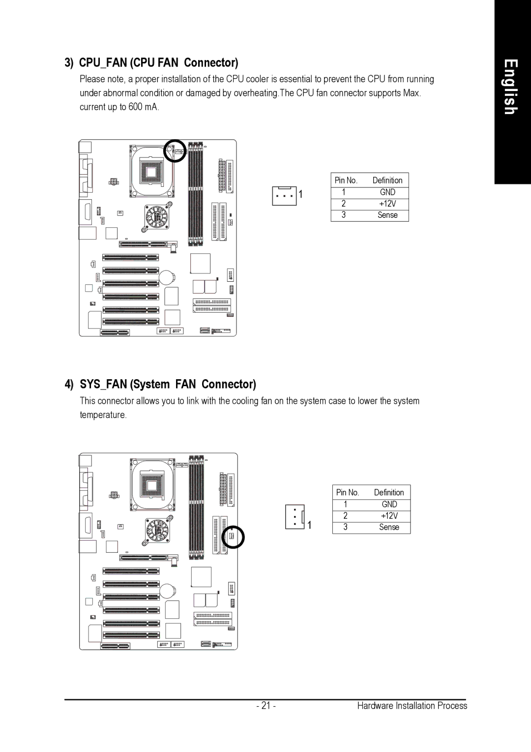 Gigabyte AGP 4X(1.5V) manual Cpufan CPU FAN Connector, Sysfan System FAN Connector 