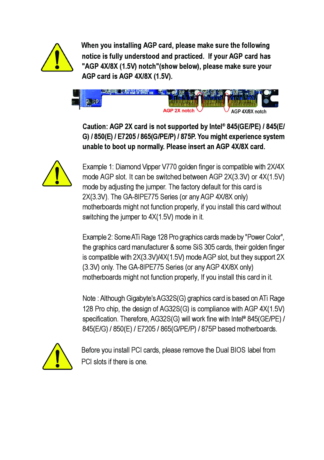 Gigabyte manual AGP 4X/8X notch 