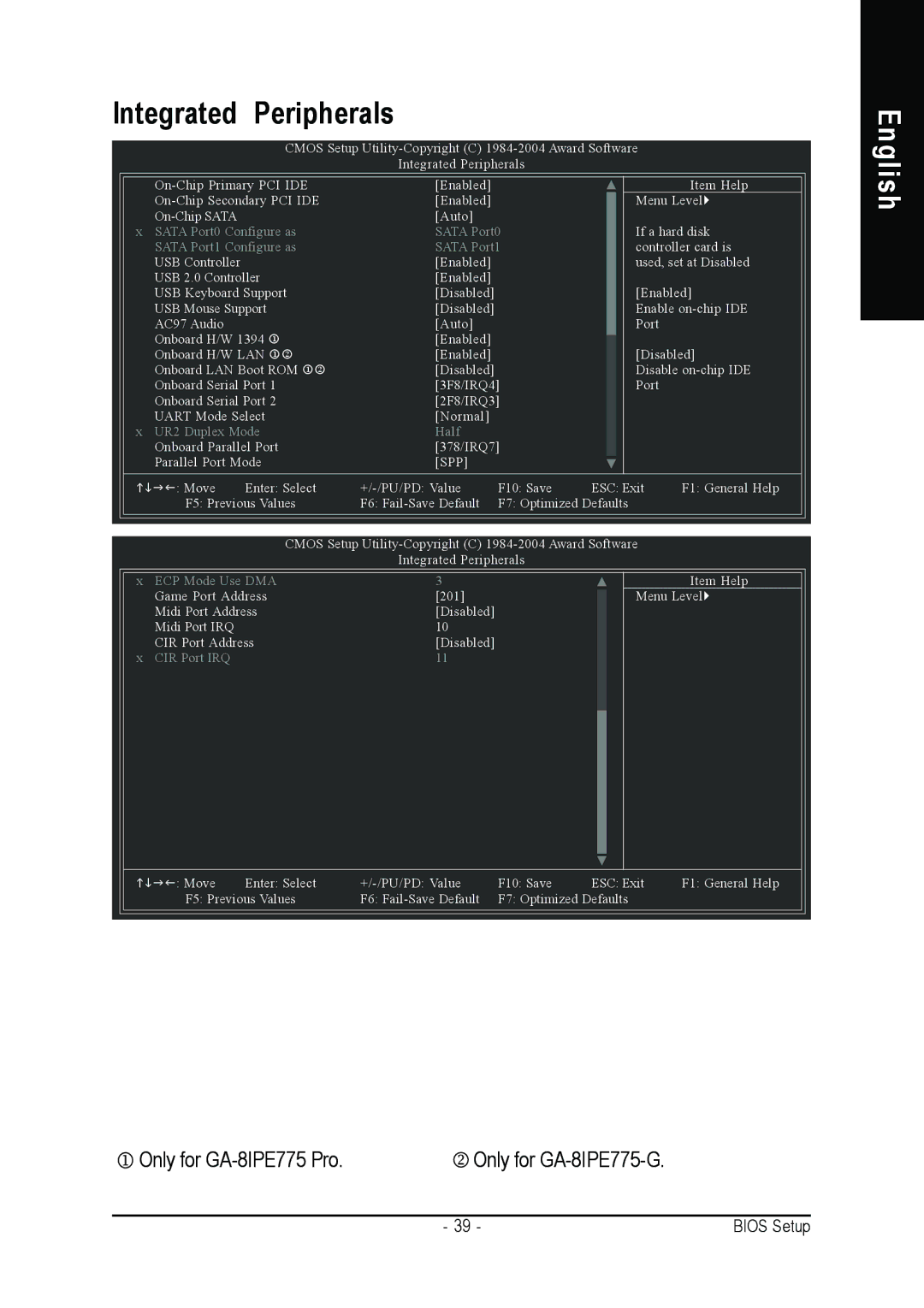 Gigabyte AGP 4X/8X manual Integrated Peripherals 