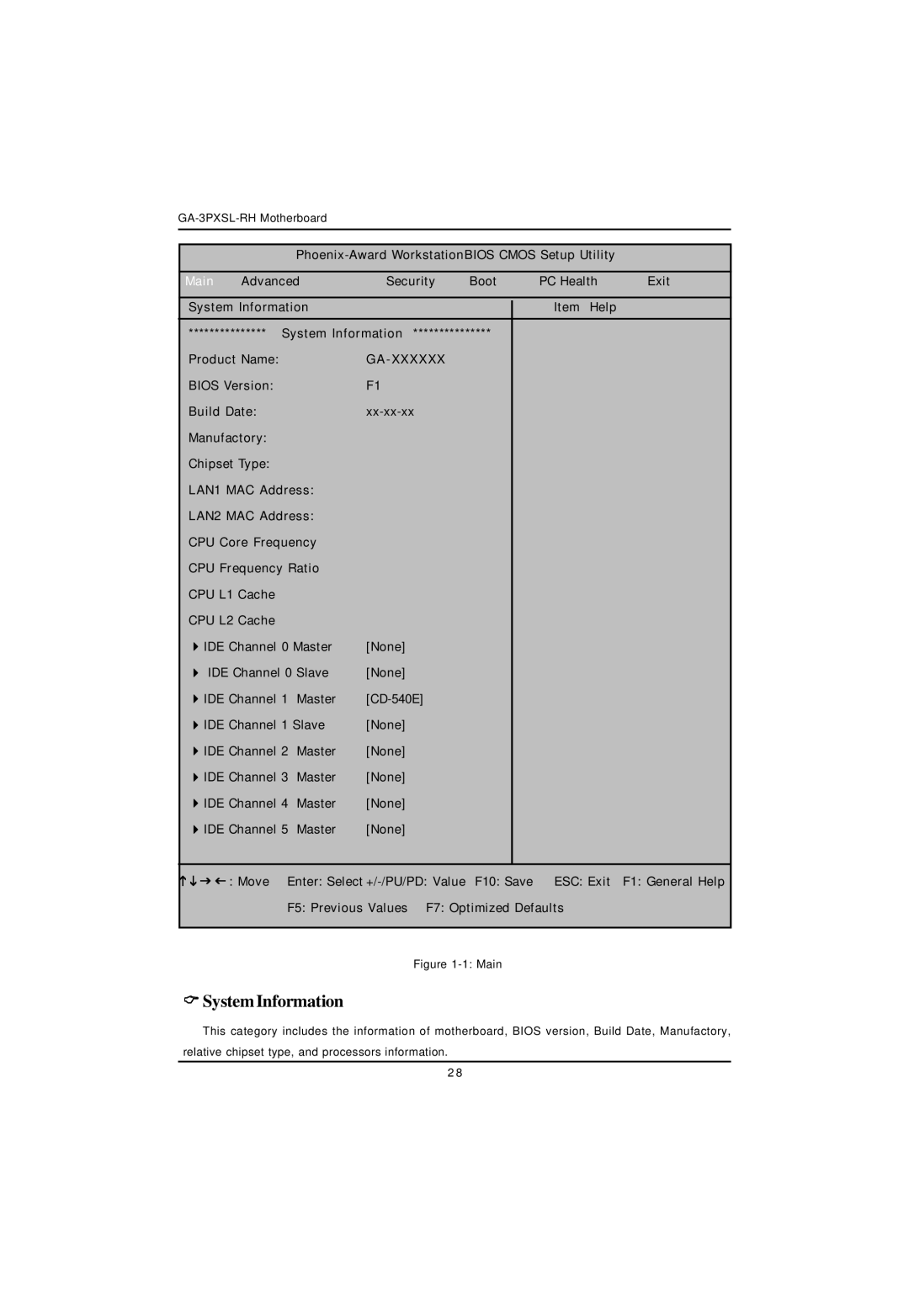 Gigabyte GA-3PXSL-RH user manual SystemInformation 