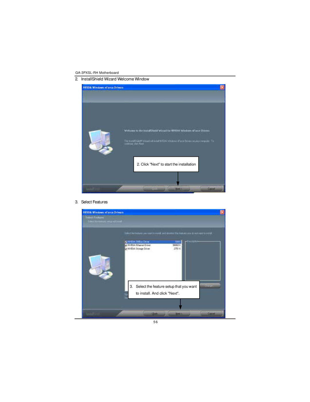 Gigabyte GA-3PXSL-RH user manual InstallShield Wizard Welcome Window 