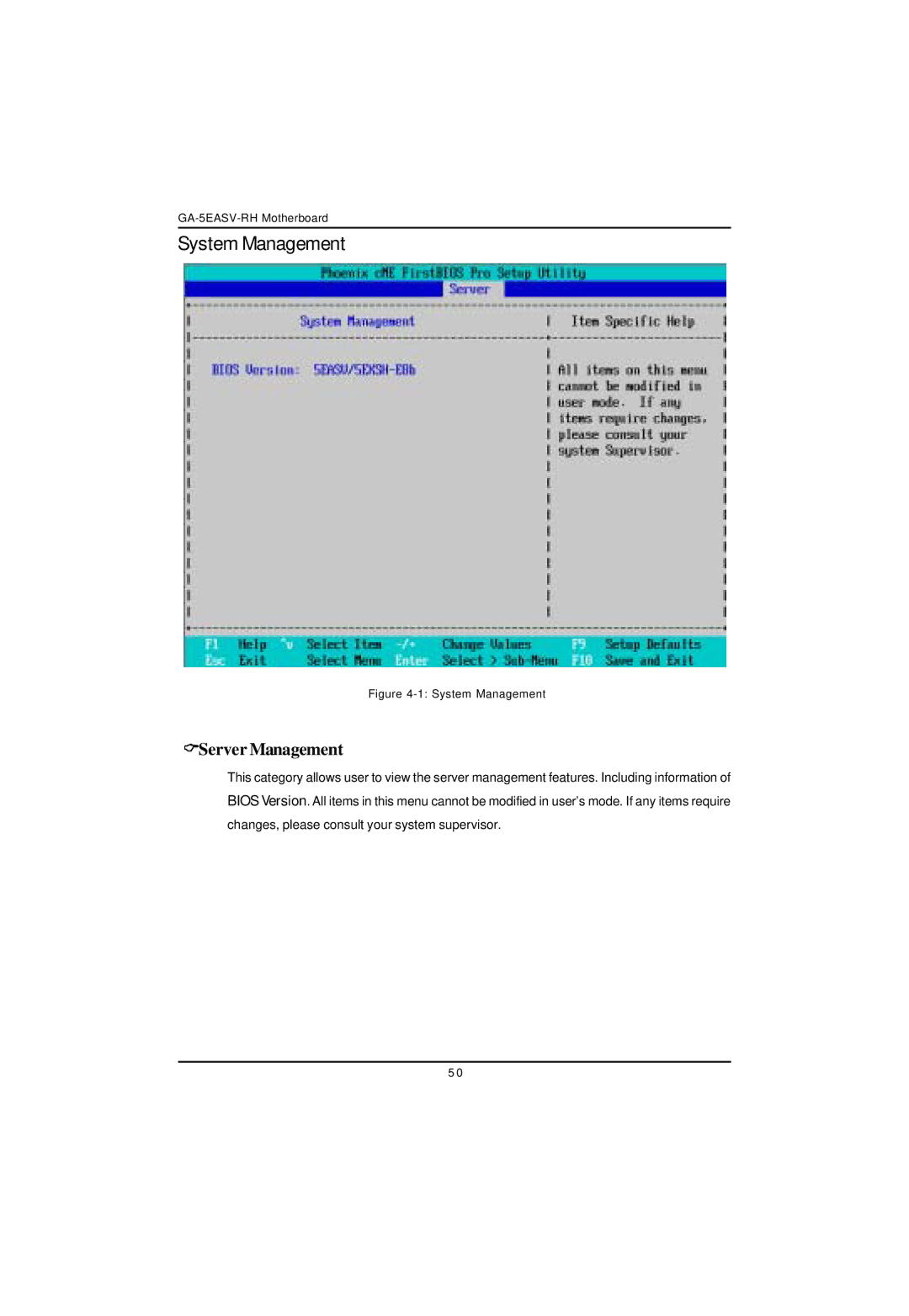 Gigabyte GA-5EASV-RH user manual System Management, Server Management 