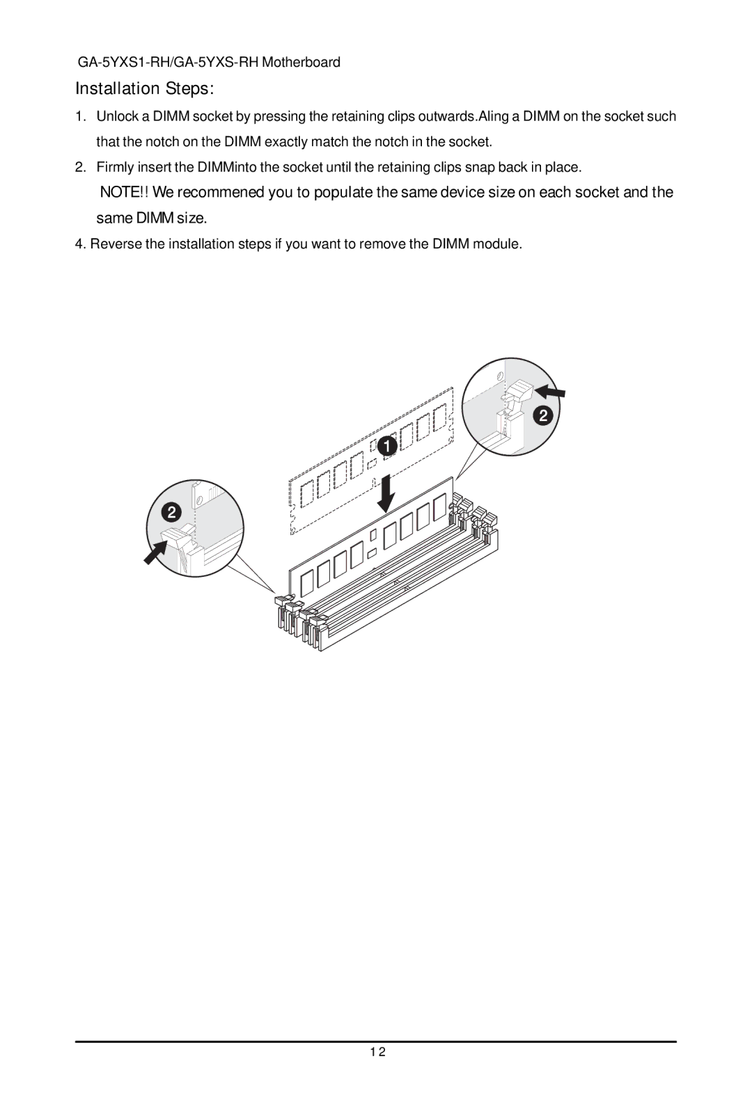 Gigabyte GA-5YXS1-RH, GA-5YXS-RH user manual Installation Steps 