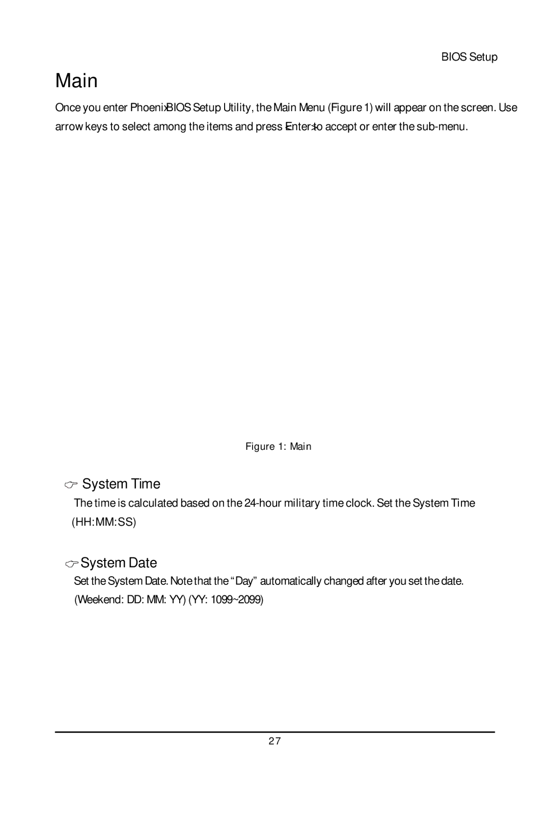 Gigabyte GA-5YXS-RH, GA-5YXS1-RH user manual System Time, System Date 