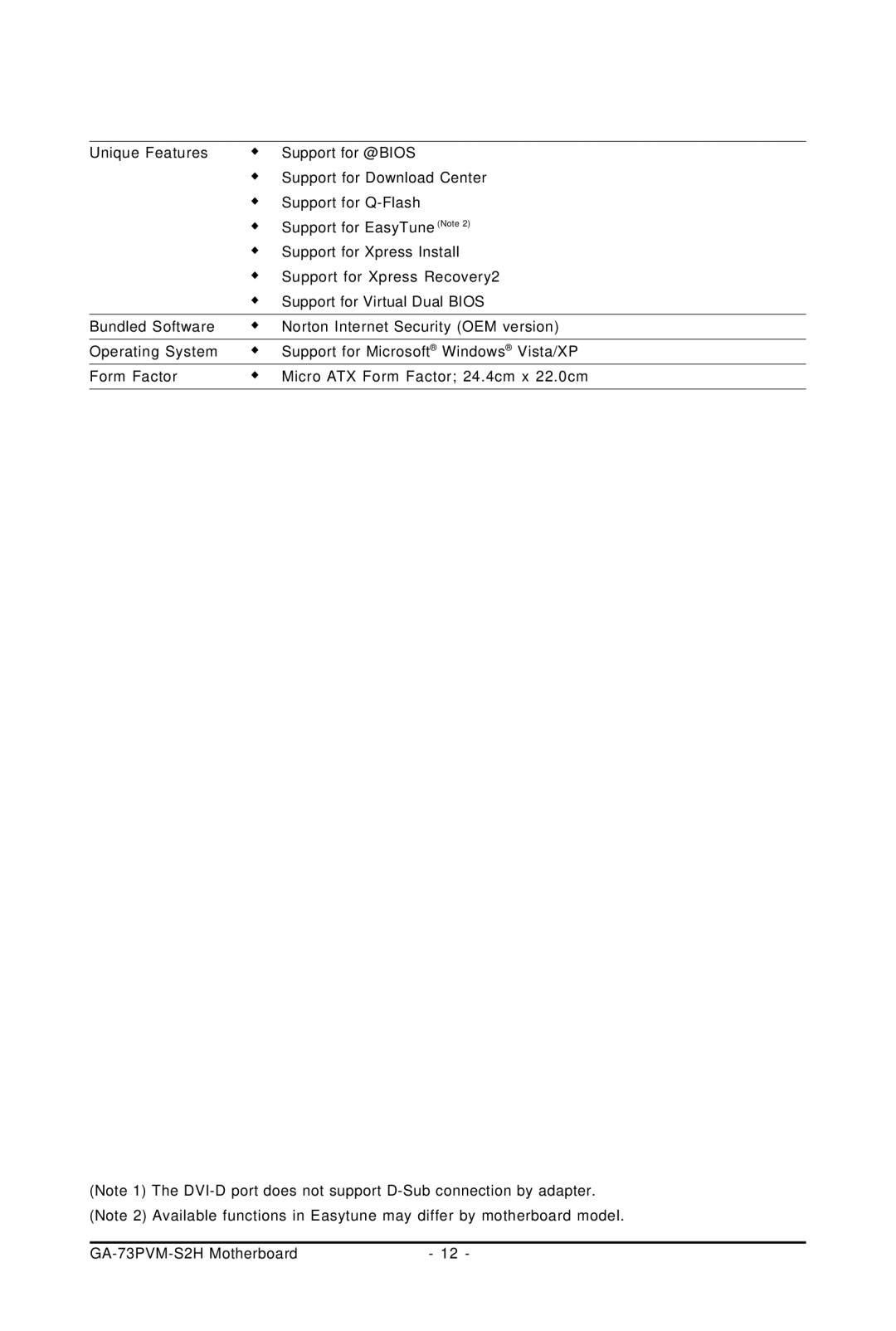 Gigabyte GA-73PVM-S2H user manual 