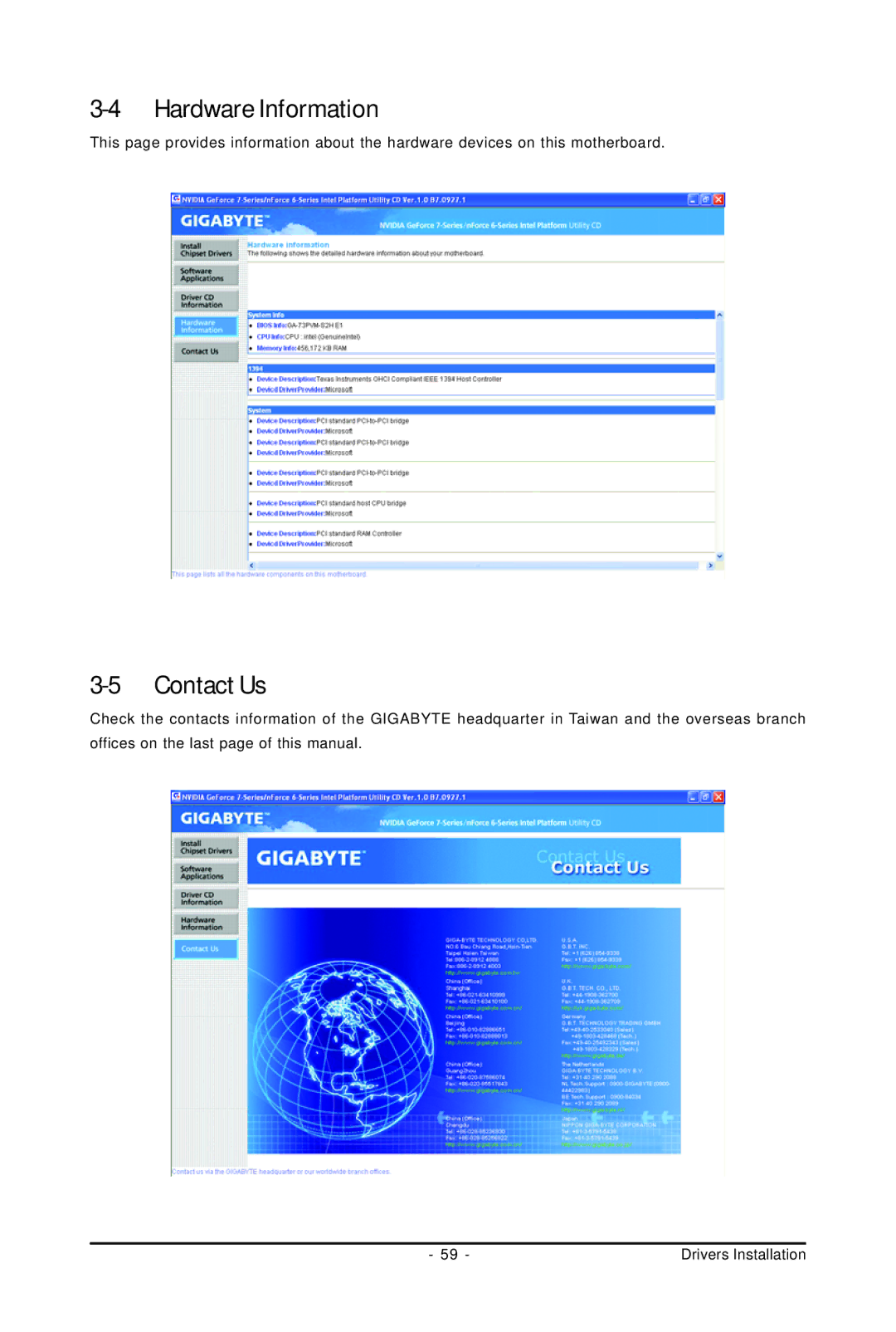 Gigabyte GA-73PVM-S2H user manual Hardware Information, Contact Us 