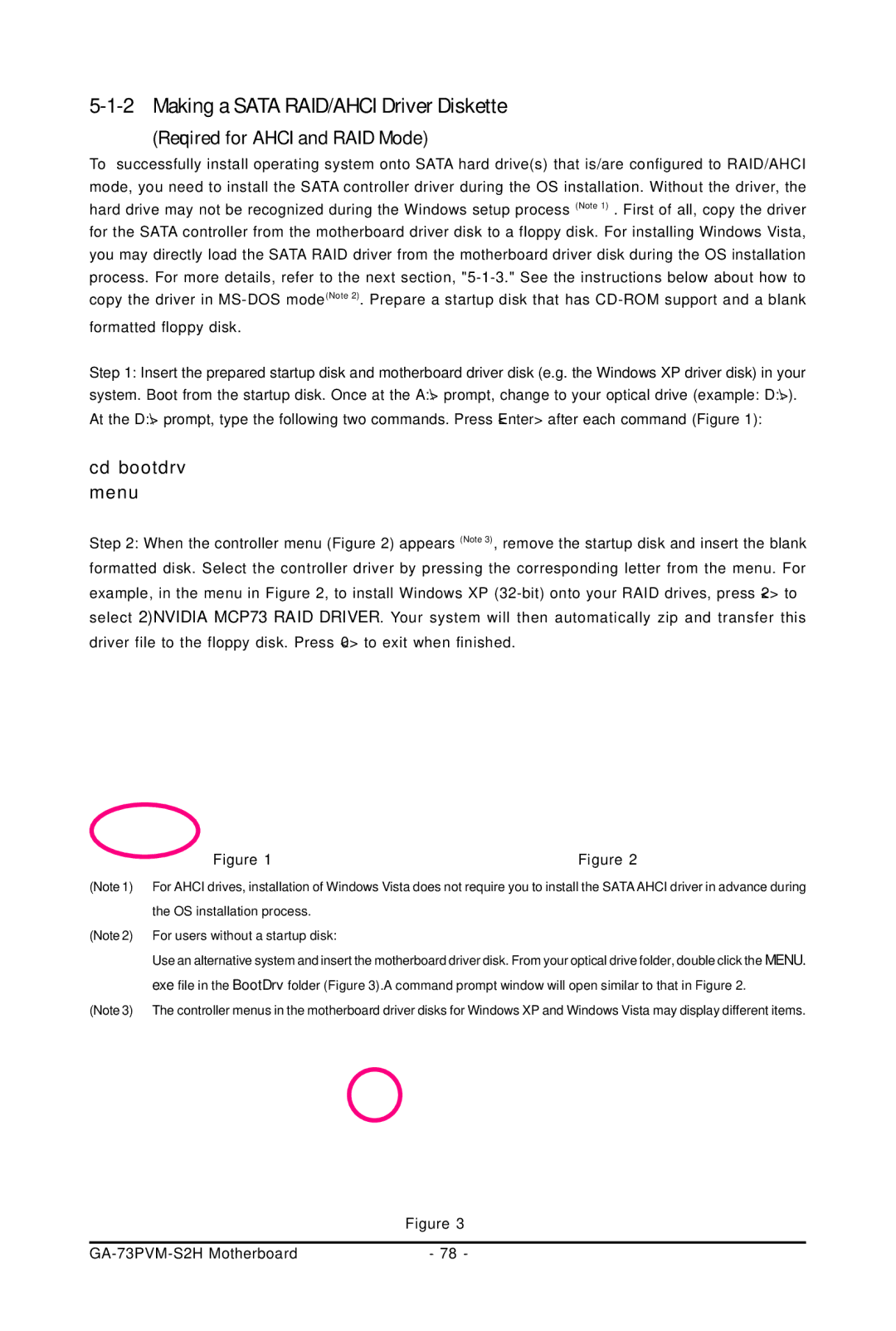 Gigabyte GA-73PVM-S2H user manual Making a Sata RAID/AHCI Driver Diskette, Required for Ahci and RAID Mode 