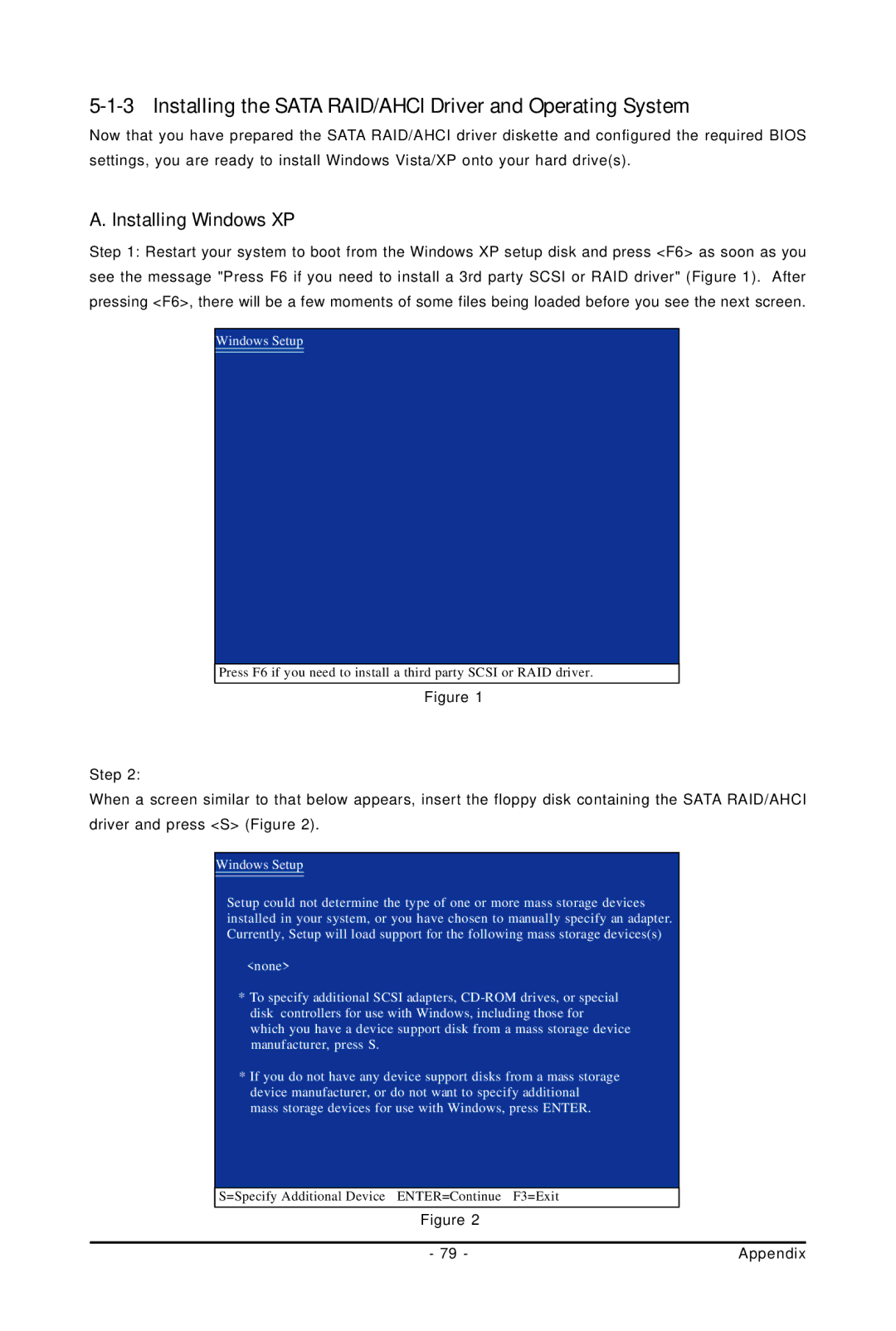 Gigabyte GA-73PVM-S2H user manual Installing the Sata RAID/AHCI Driver and Operating System, Installing Windows XP 