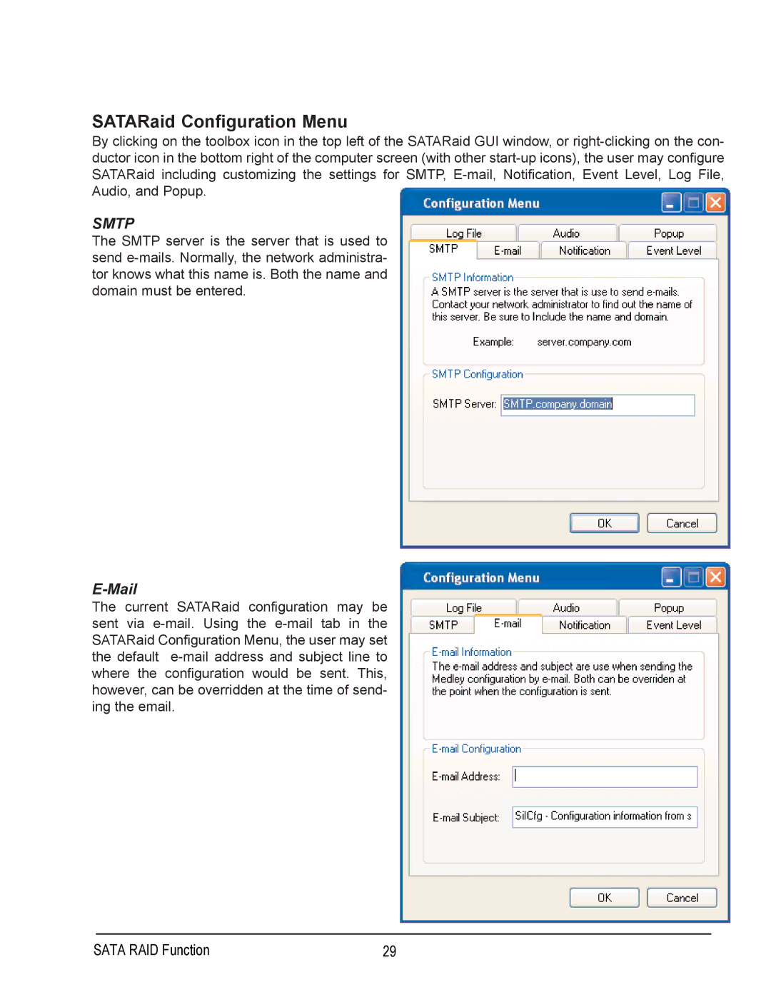 Gigabyte GA-7N400 user manual SATARaid Configuration Menu, Mail 