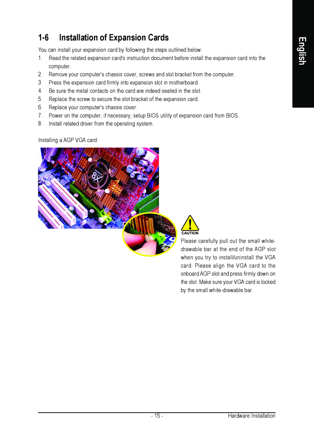 Gigabyte GA-7N400S-L user manual Installation of Expansion Cards 