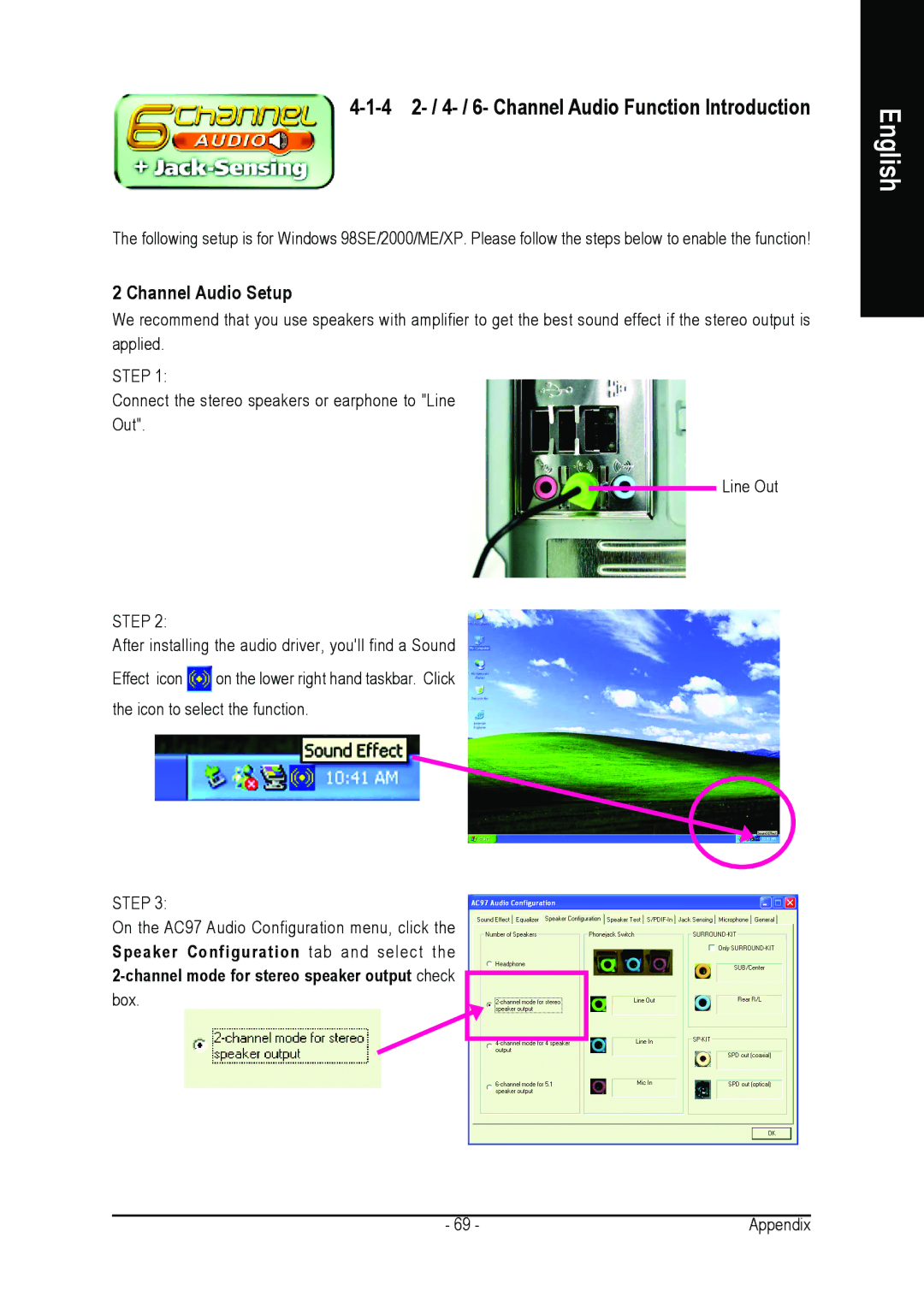 Gigabyte GA-7N400S-L user manual 4 2- / 4- / 6- Channel Audio Function Introduction, Channel Audio Setup 