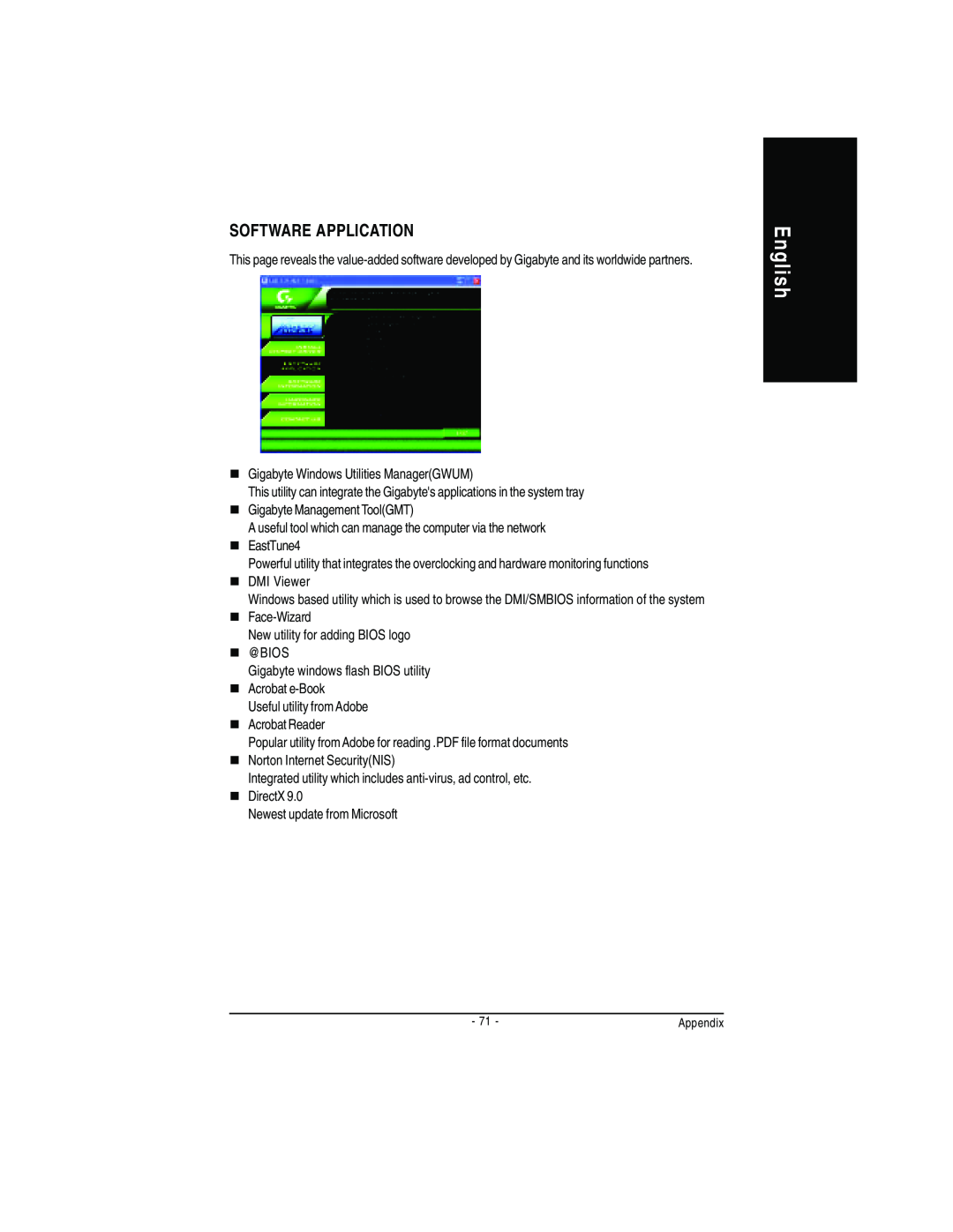 Gigabyte GA-7VA manual English, Software Application 