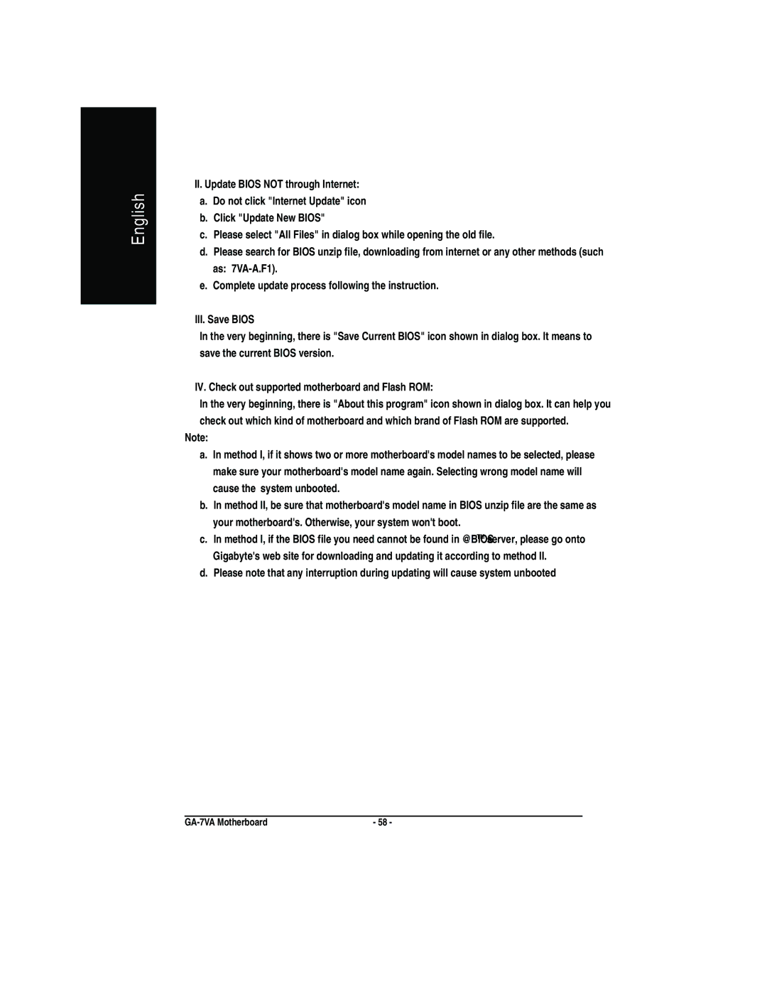 Gigabyte GA-7VA manual English 