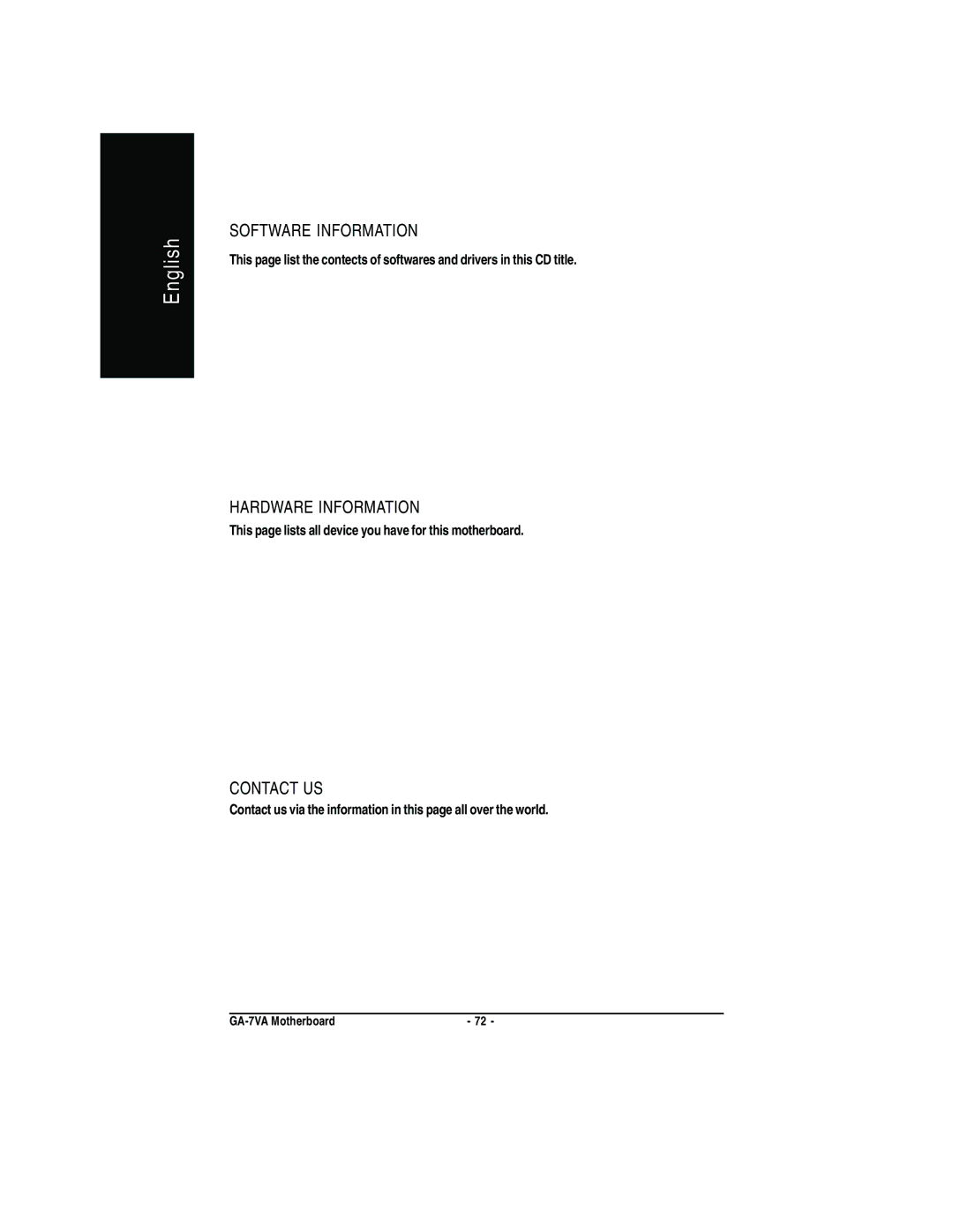 Gigabyte GA-7VA manual This page lists all device you have for this motherboard 