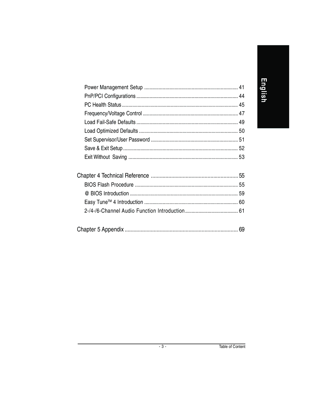 Gigabyte GA-7VA manual Table of Content 