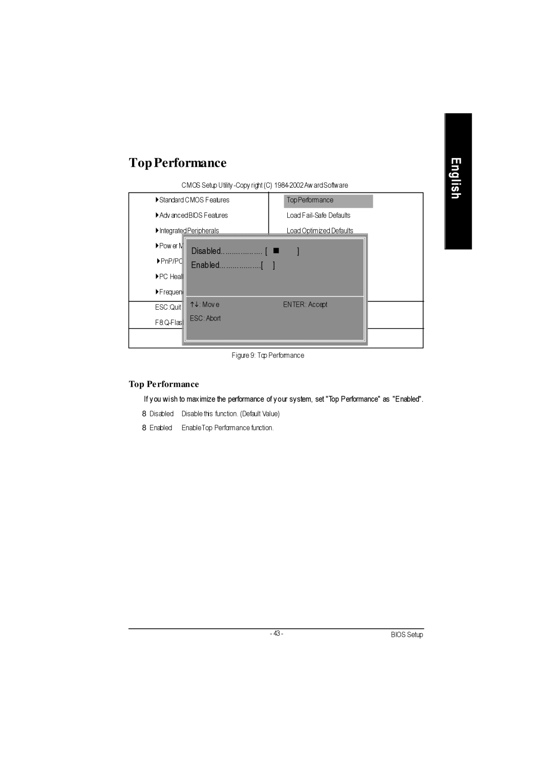 Gigabyte GA-7VA1004 manual Top Performance, Disabled, Enabled 