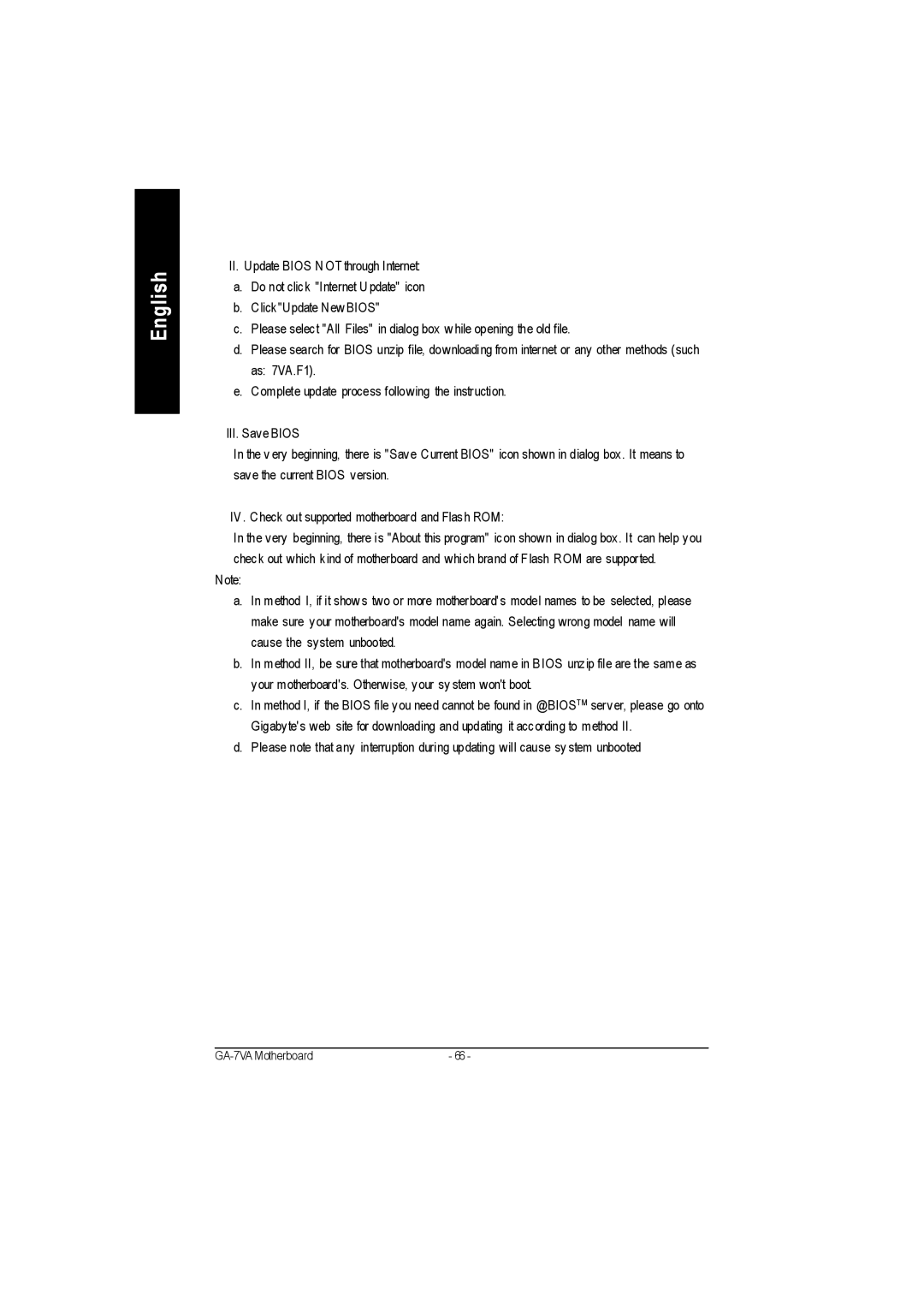 Gigabyte GA-7VA1004 manual English 