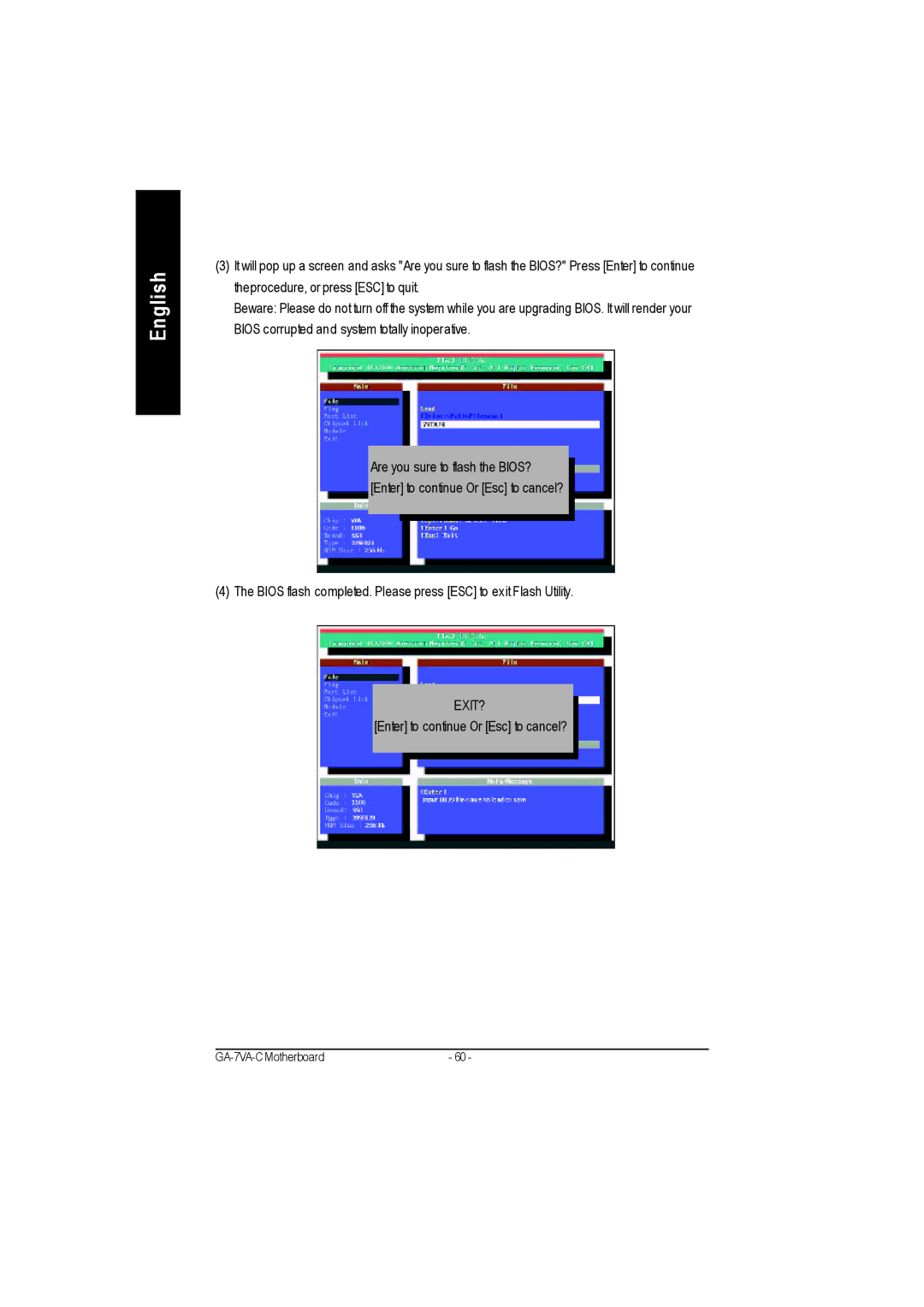 Gigabyte GA-7VAC manual Exit? 