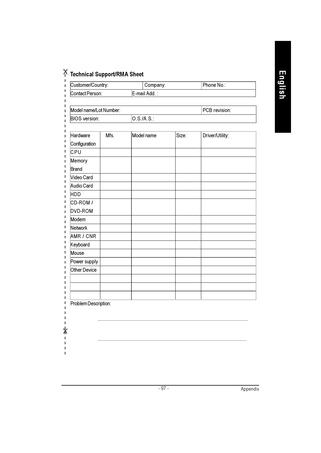 Gigabyte GA-7vkml warranty Technical Support/RMA Sheet, Hdd Cd-Rom Dvd-Rom, Amr / Cnr 