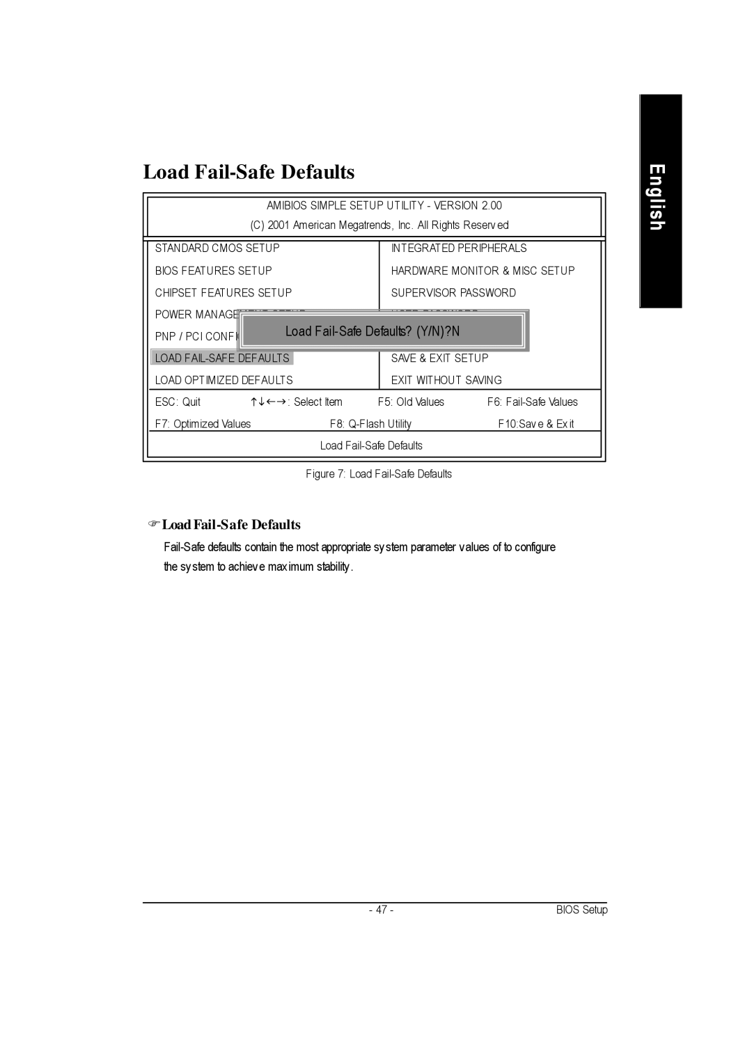 Gigabyte GA-7vkml warranty FLoad Fail-Safe Defaults 