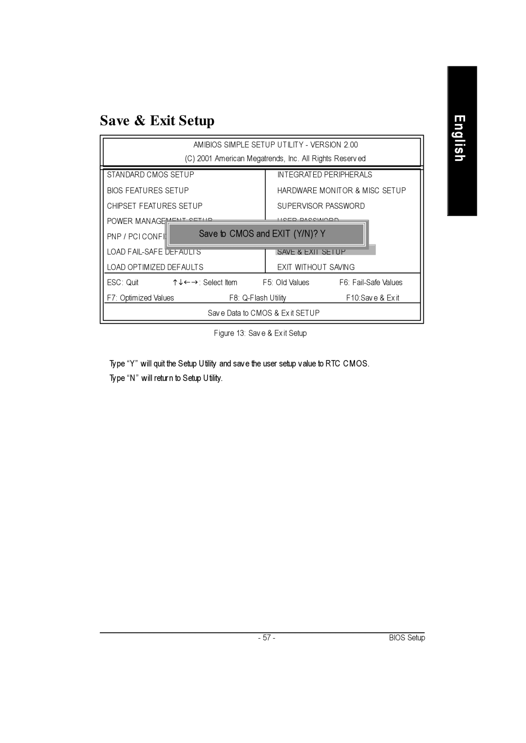 Gigabyte GA-7vkml warranty Save & Exit Setup, Save to Cmos and Exit Y/N? Y 