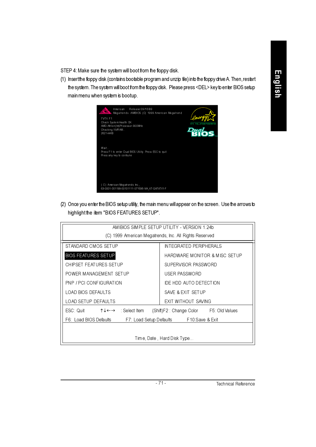 Gigabyte GA-7vkml warranty Standard Cmos Setup Integrated Peripherals, Amibios C 