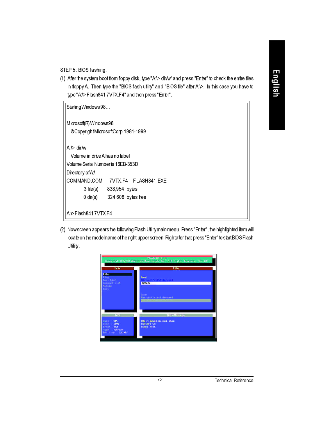 Gigabyte GA-7vkml warranty COMMAND.COM 7VTX.F4 FLASH841.EXE 