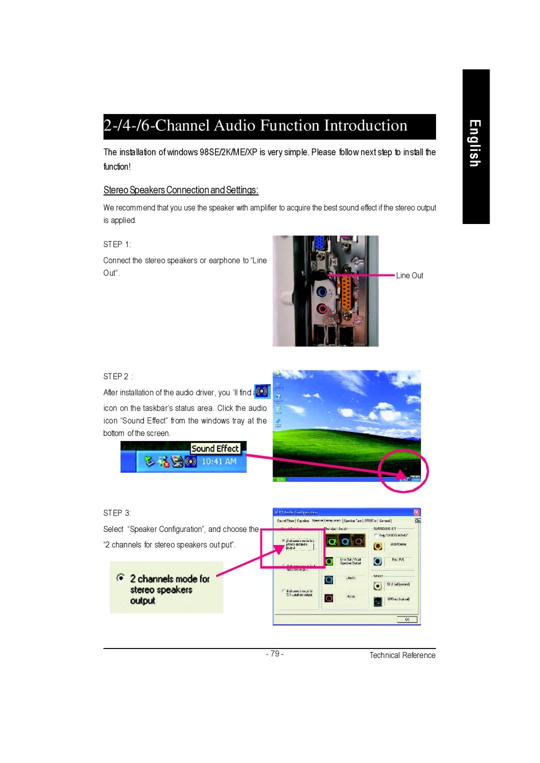 Gigabyte GA-7vkml warranty Channel Audio Function Introduction, Step 