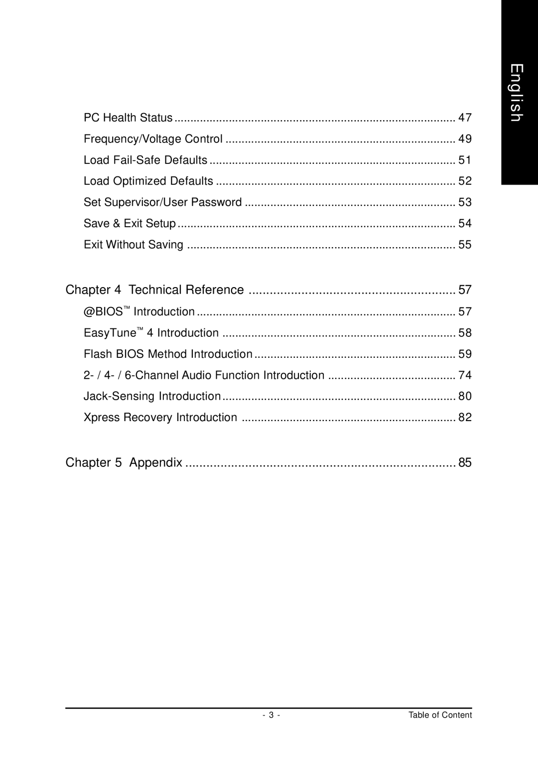 Gigabyte GA-7VT600 manual Table of Content 