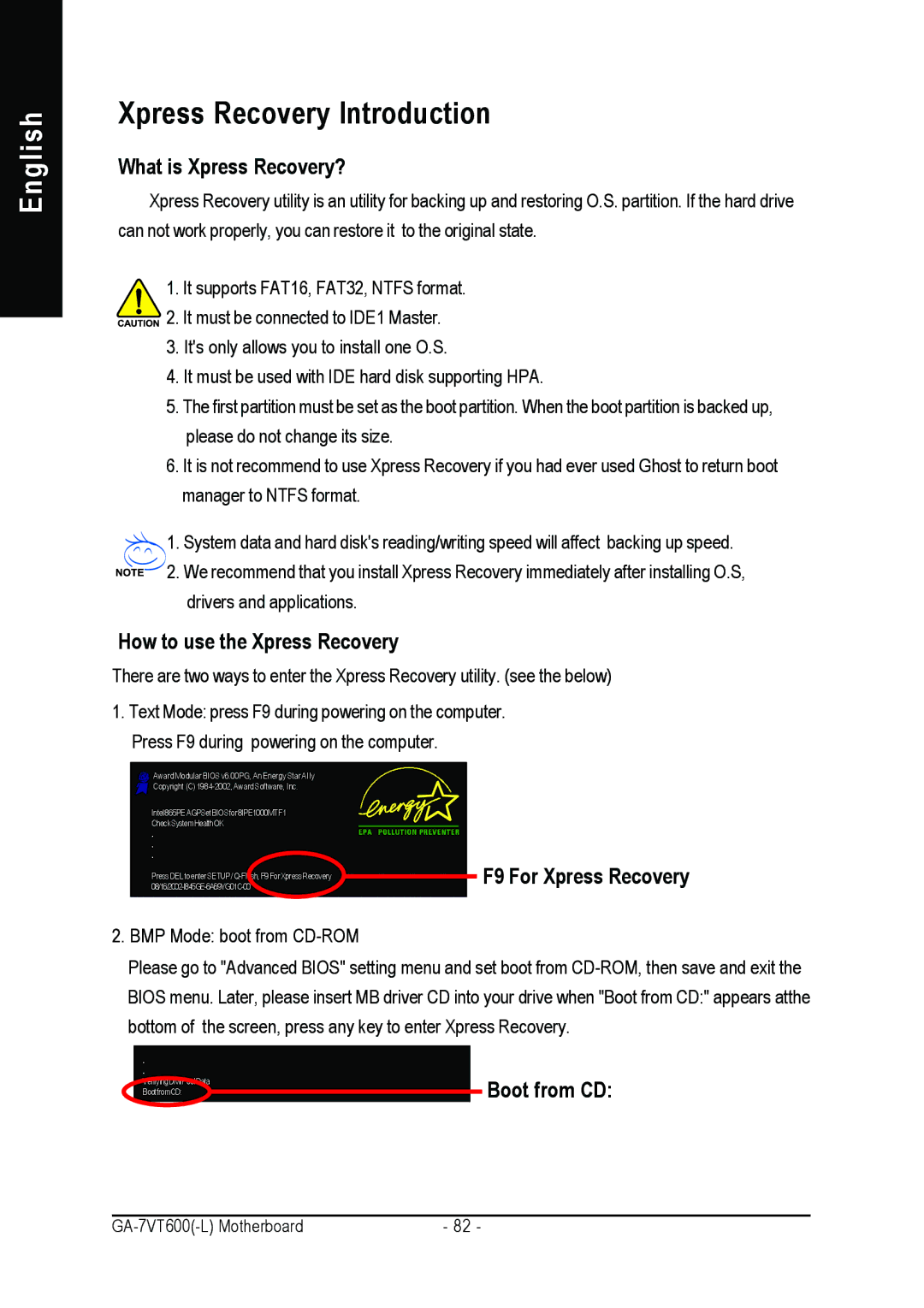 Gigabyte GA-7VT600 manual Xpress Recovery Introduction, What is Xpress Recovery?, How to use the Xpress Recovery 