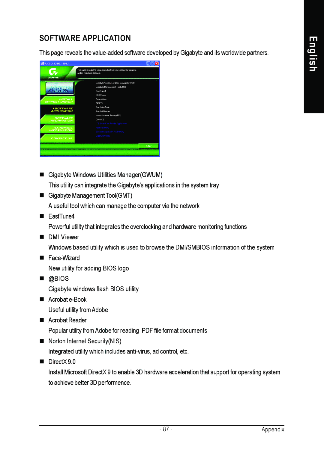 Gigabyte GA-7VT600 manual Software Application 