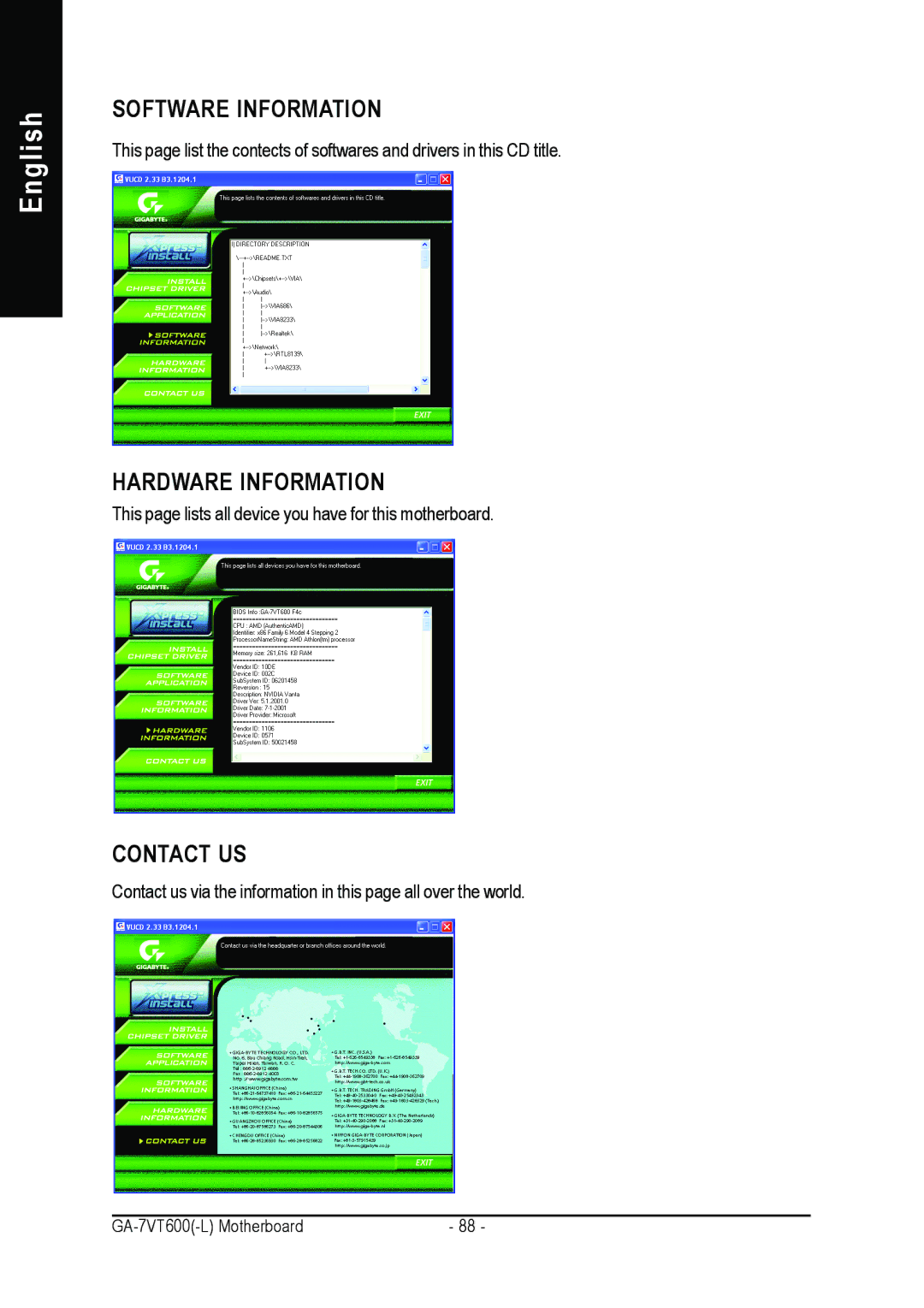 Gigabyte GA-7VT600 manual Software Information 