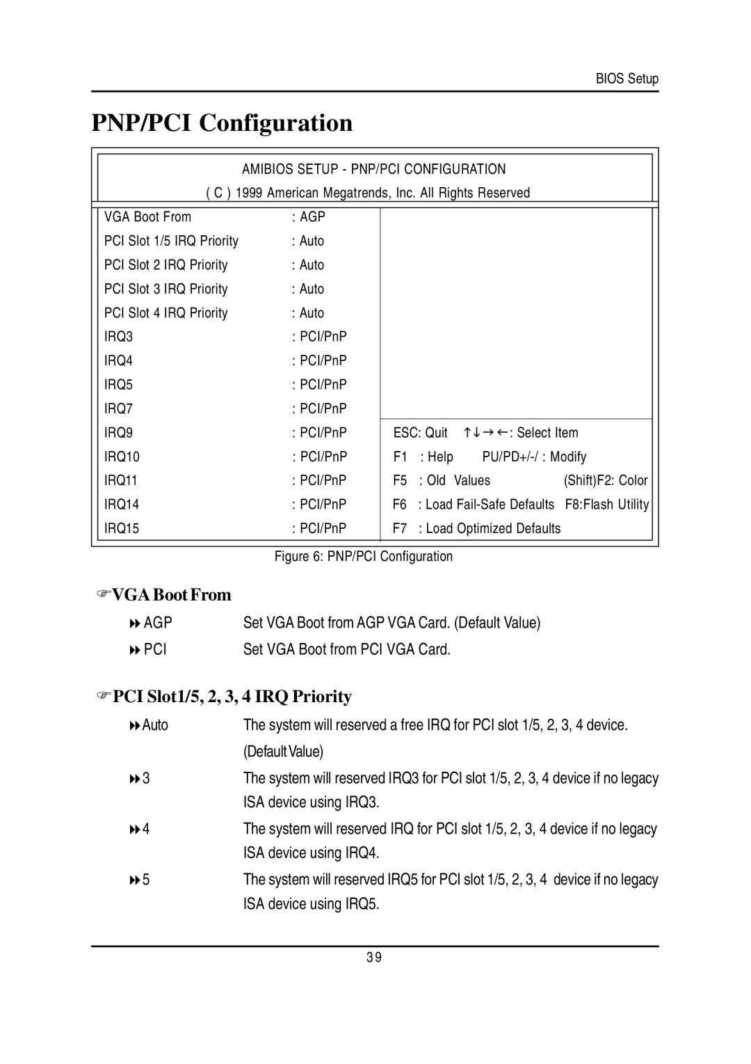 Gigabyte GA-7VTXH, GA-7VTXE warranty PNP/PCI Configuration, VGA Boot From, PCI Slot1/5, 2, 3, 4 IRQ Priority 