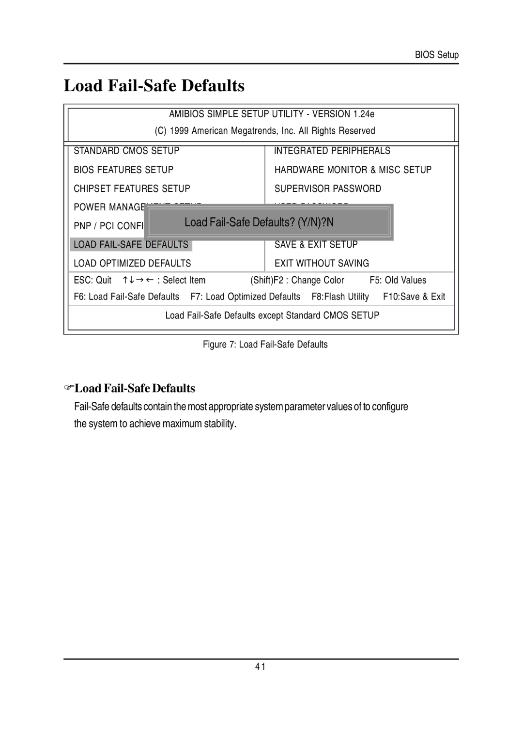 Gigabyte GA-7VTXH, GA-7VTXE warranty Load Fail-Safe Defaults, Save & Exit Setup Load Optimized Defaults 