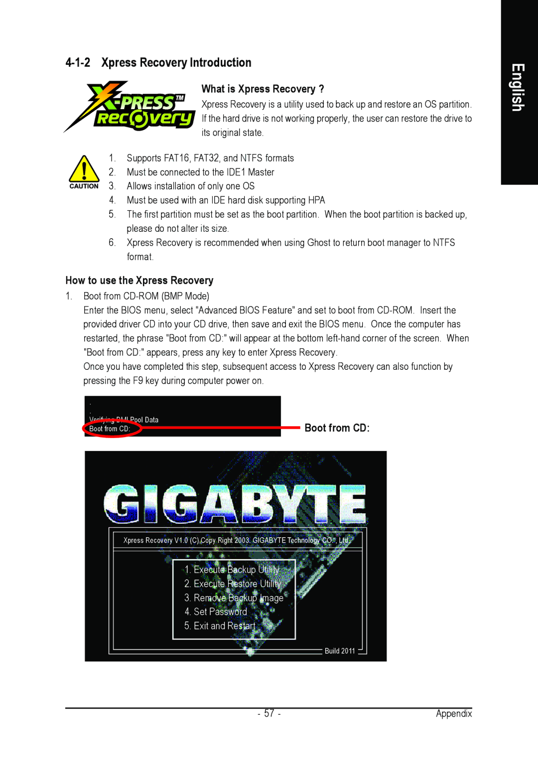 Gigabyte GA-8AENXP-D user manual Xpress Recovery Introduction, What is Xpress Recovery ?, How to use the Xpress Recovery 