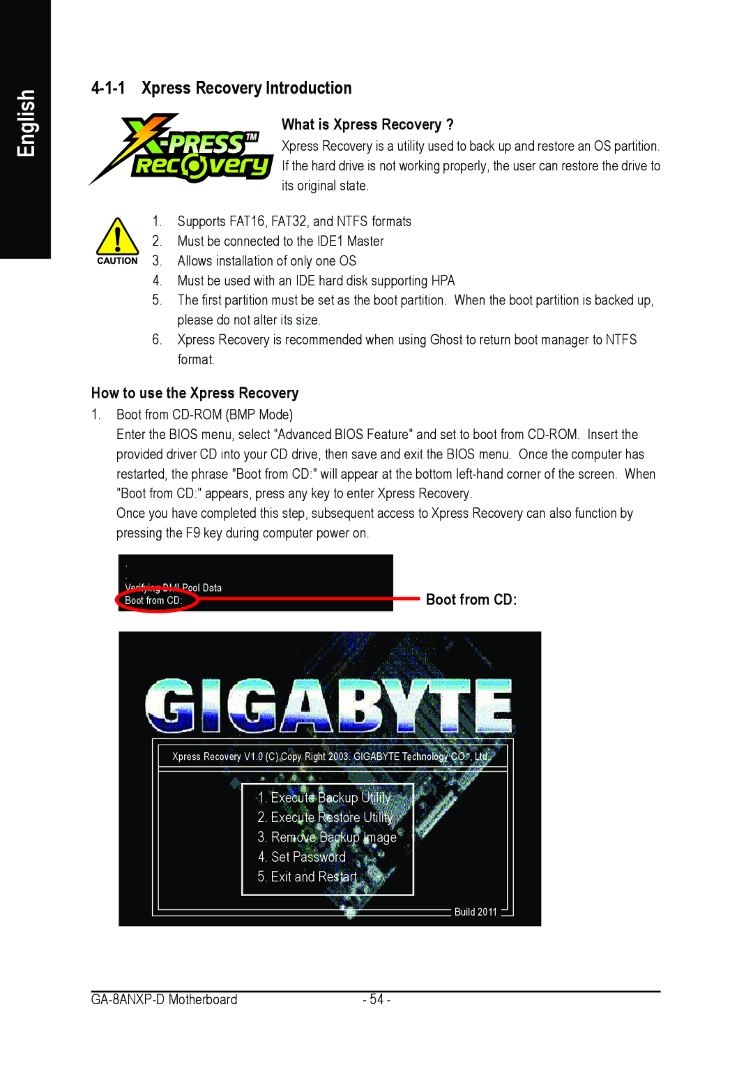 Gigabyte GA-8ANXP-D user manual What is Xpress Recovery ?, How to use the Xpress Recovery 