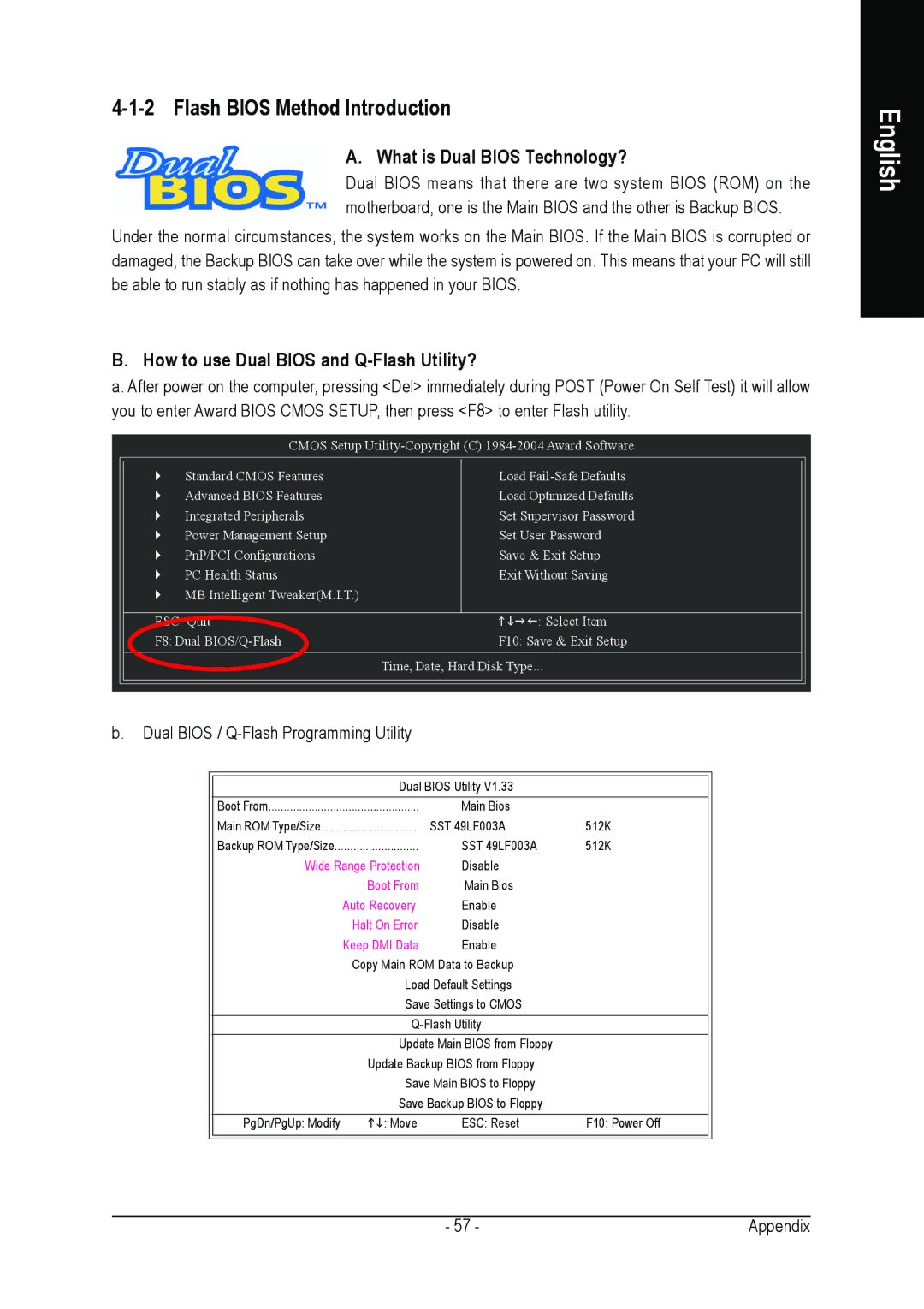 Gigabyte GA-8ANXP-D user manual What is Dual Bios Technology?, How to use Dual Bios and Q-Flash Utility? 