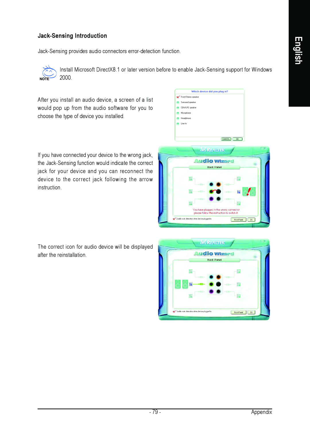 Gigabyte GA-8ANXP-D user manual Jack-Sensing Introduction 