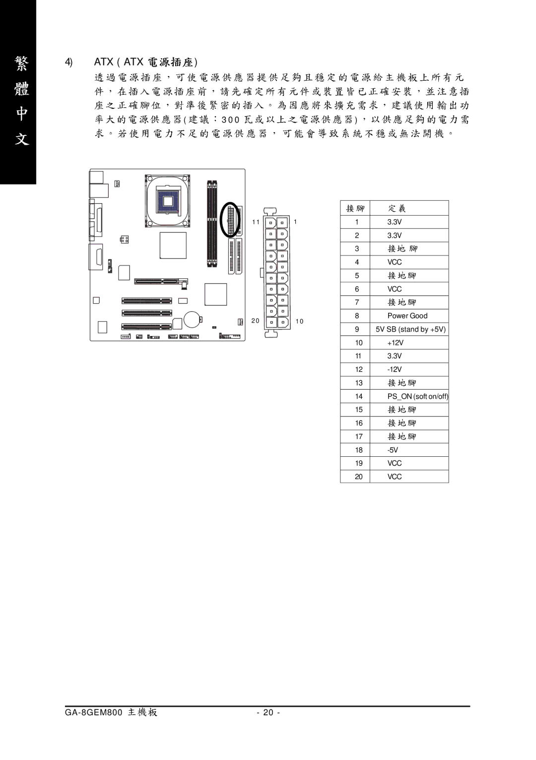 Gigabyte GA-8GEM800 user manual Atx Atx 