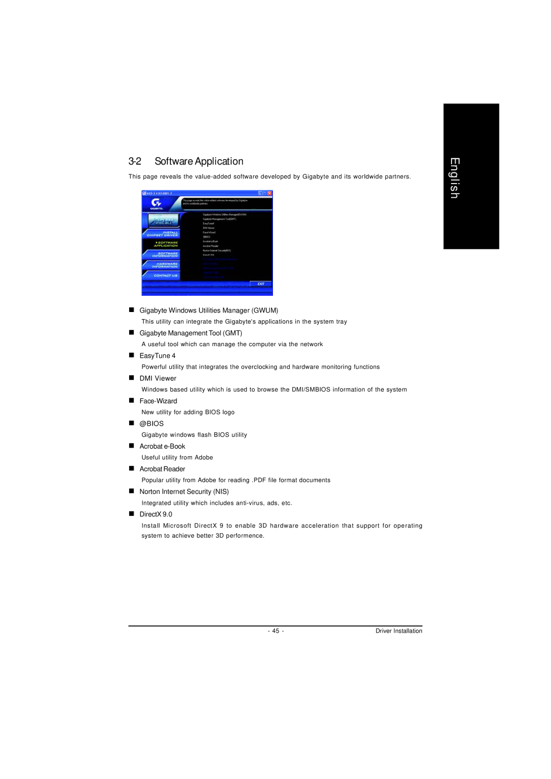 Gigabyte GA-8I845GVM775 user manual Software Application, „ @Bios 