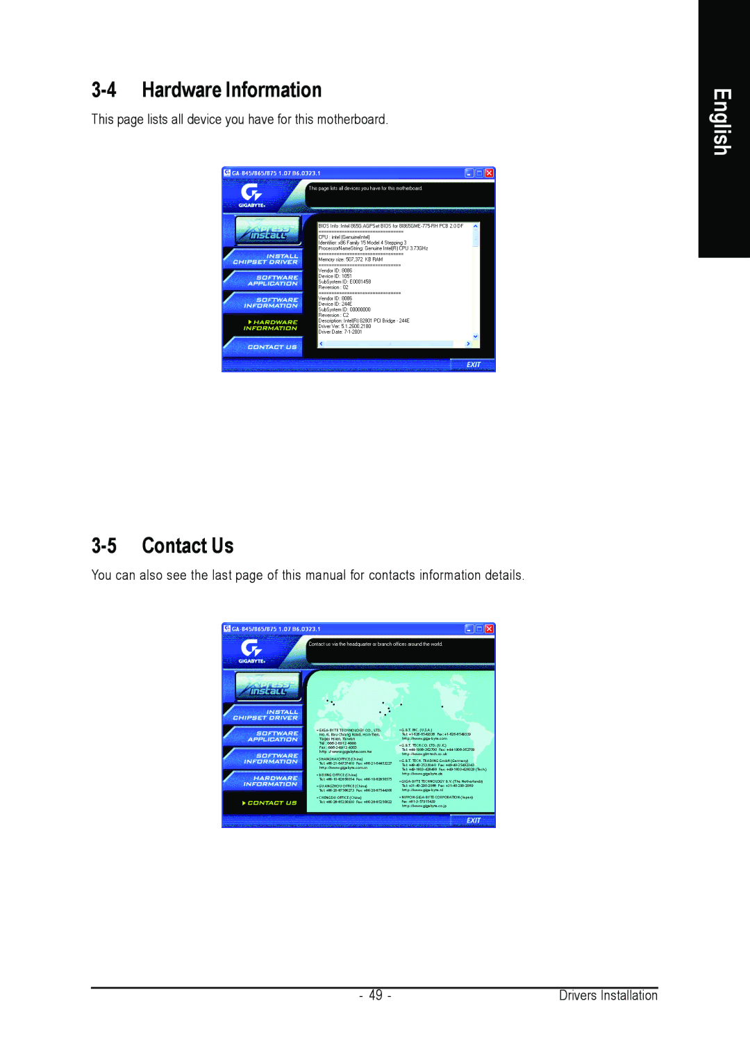 Gigabyte GA-8I865GME-775-RH user manual Hardware Information, Contact Us 