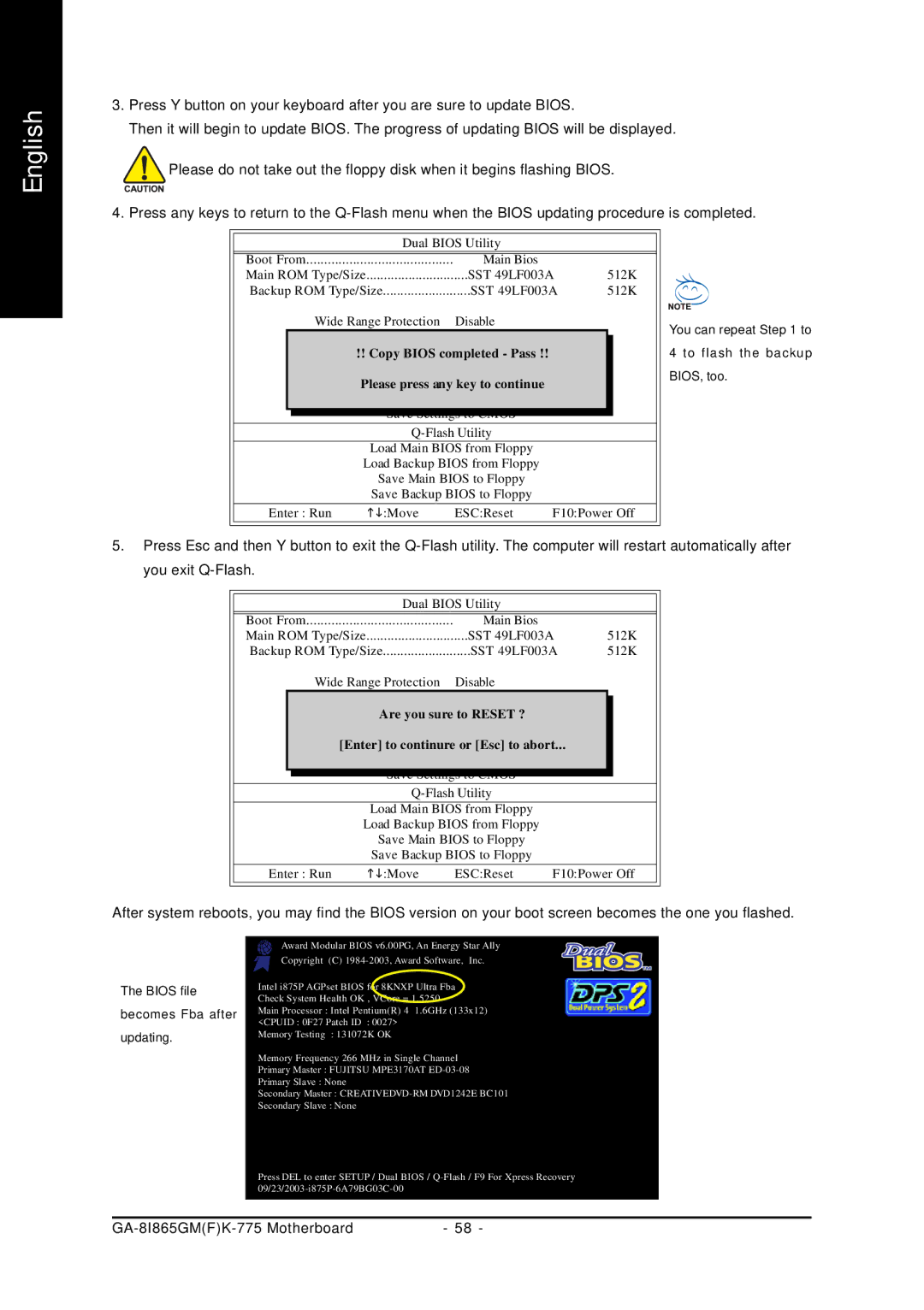 Gigabyte GA-8I865GMFK-775, GA-8I865GMK-775 user manual You can repeat to 