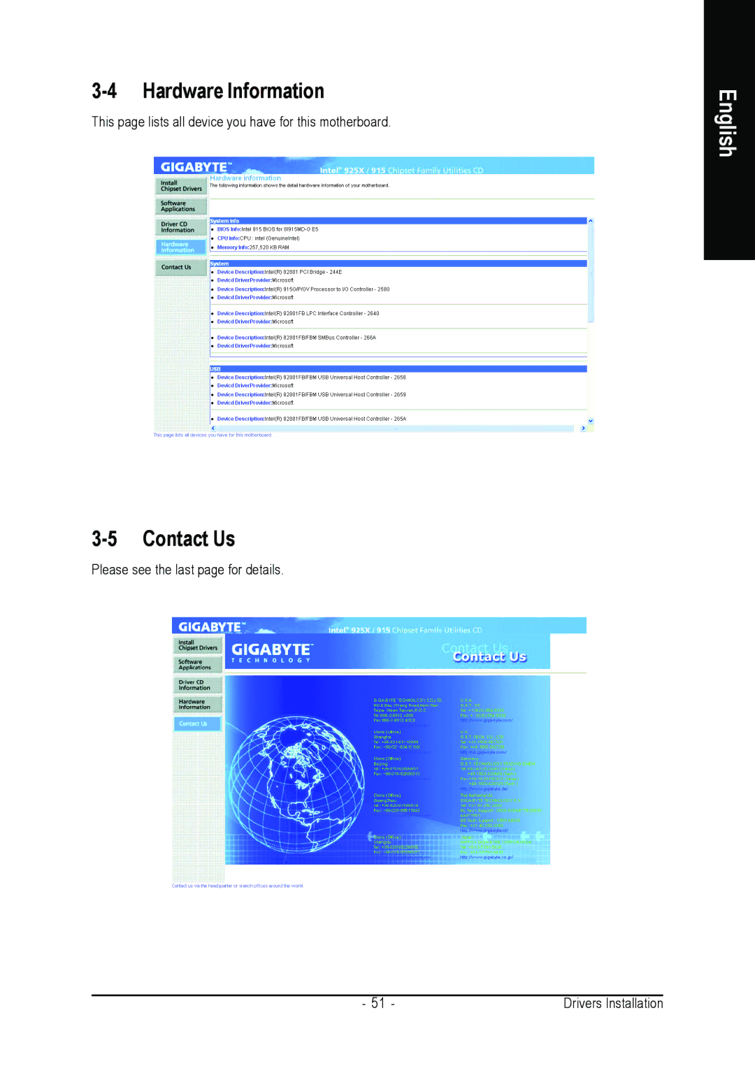 Gigabyte GA-8I915MD-GV user manual Hardware Information, Contact Us 