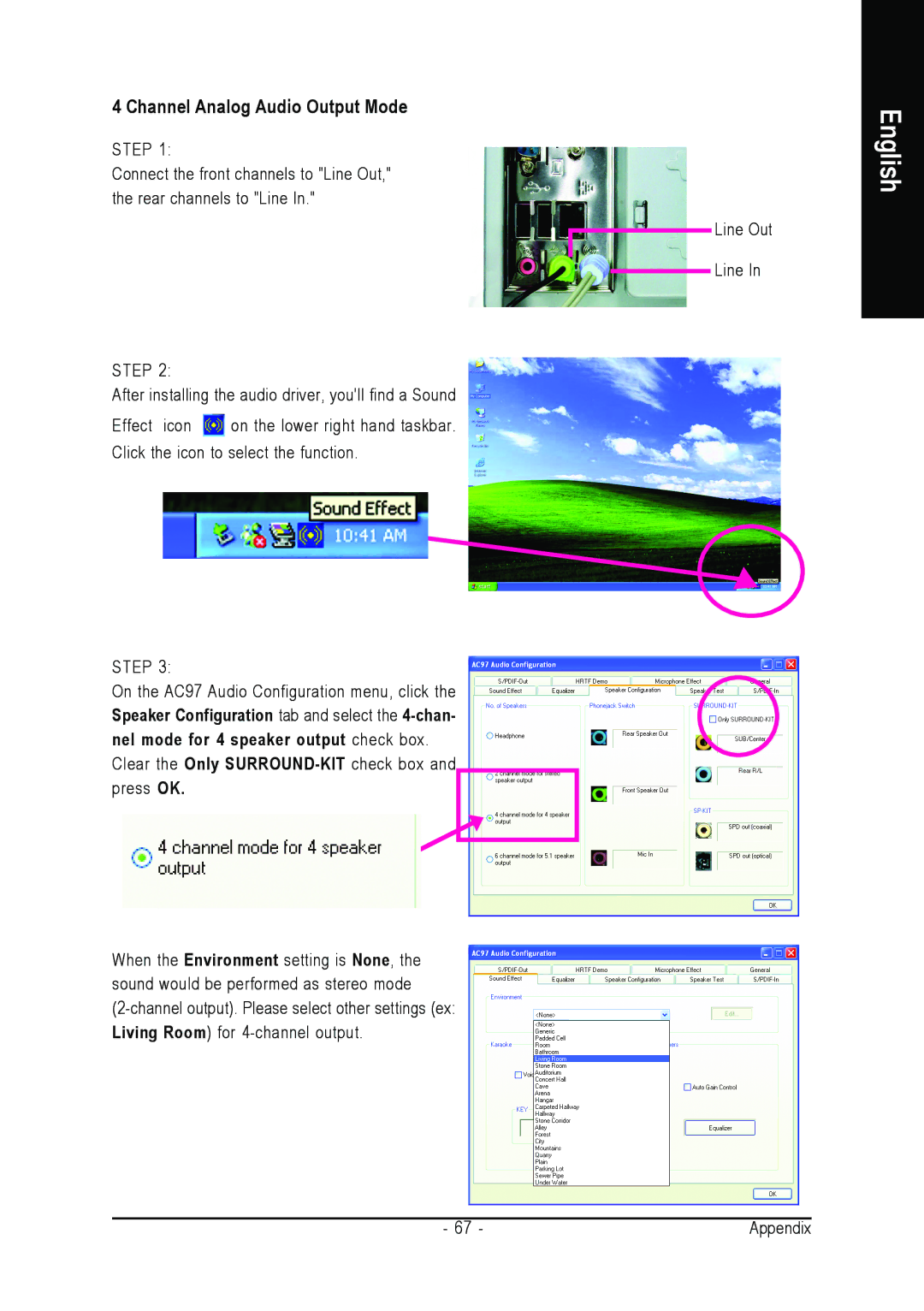 Gigabyte GA-8I915MD-GV user manual Channel Analog Audio Output Mode 