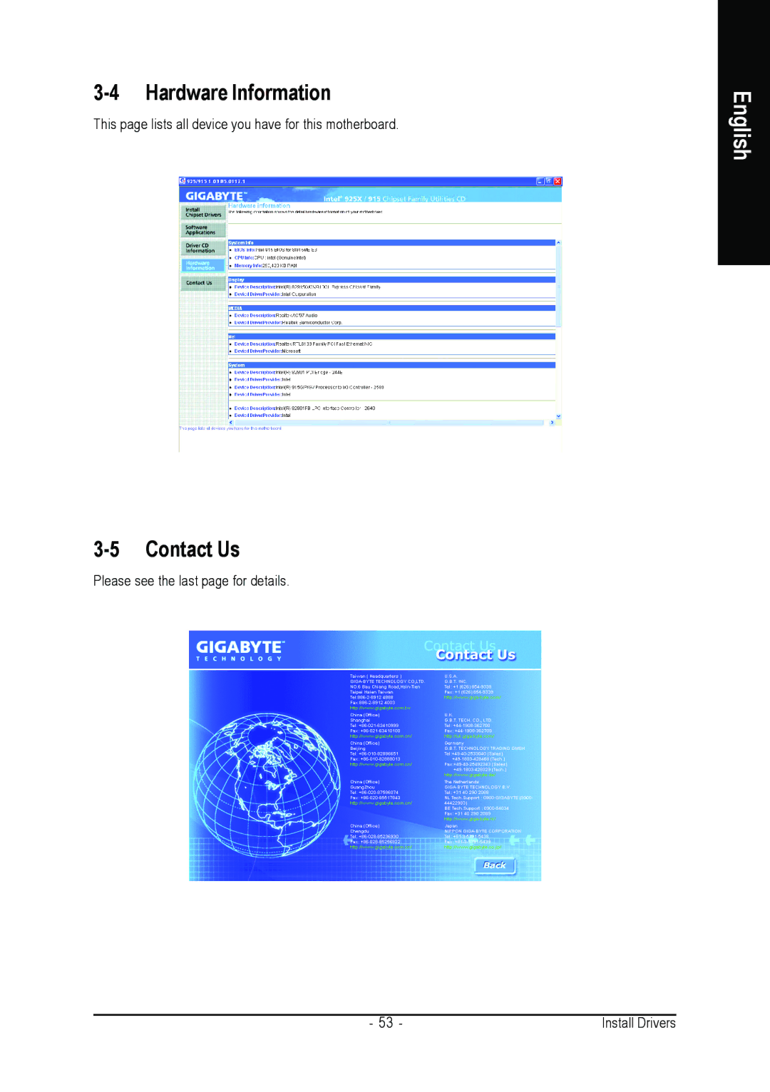 Gigabyte GA-8I915ME Series user manual Hardware Information, Contact Us 