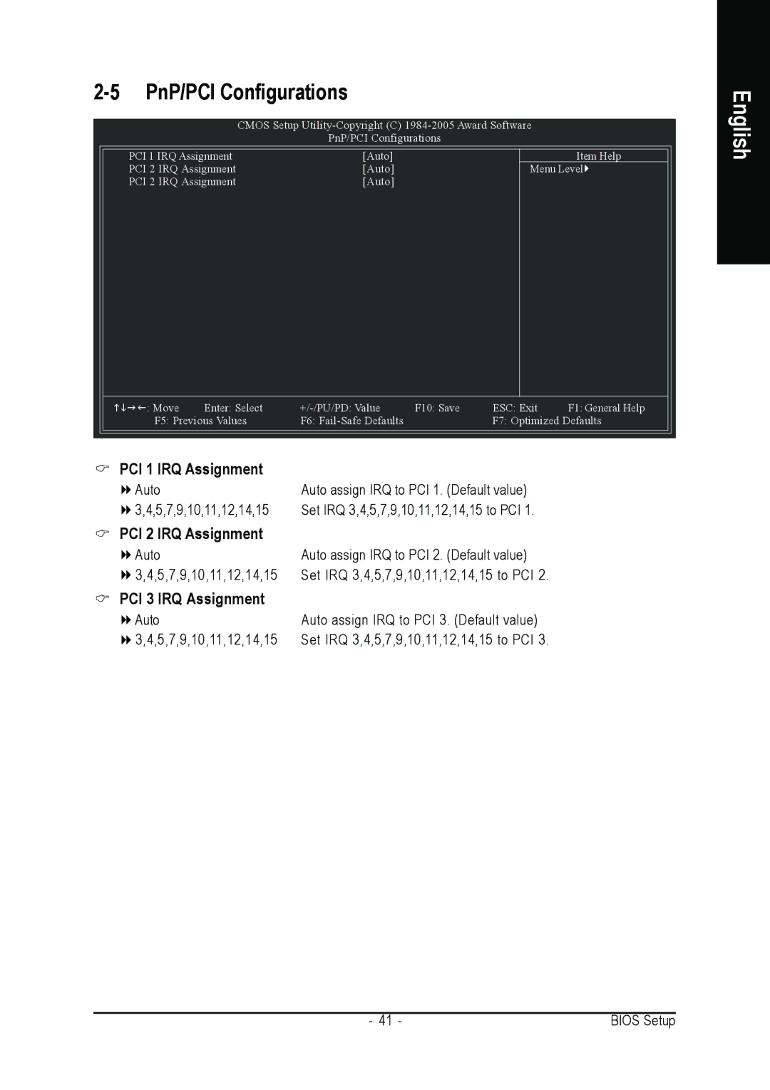 Gigabyte GA-8I915P DUO user manual PnP/PCI Configurations, PCI 1 IRQ Assignment 