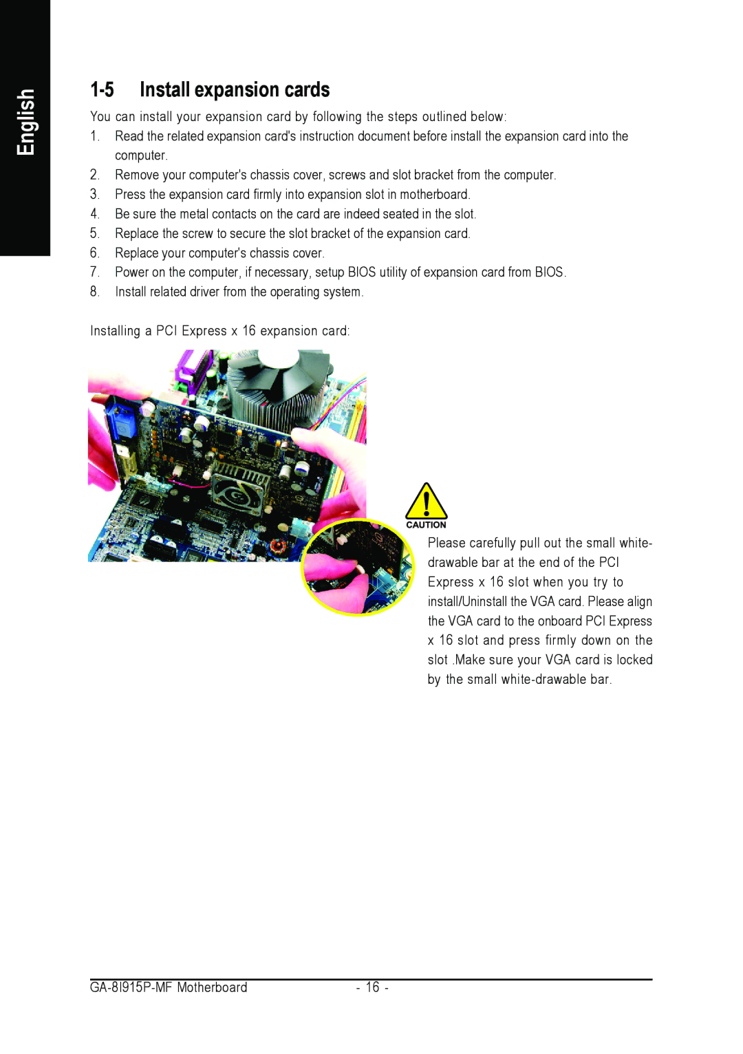 Gigabyte GA-8I915P-MF user manual Install expansion cards 