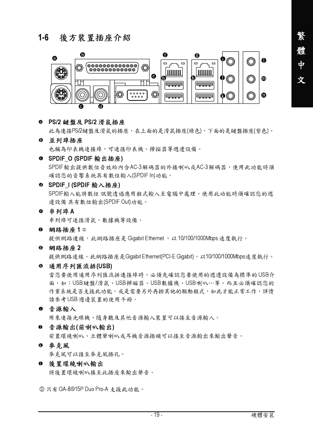 Gigabyte GA-8I915P manual PS/2 PS/2, Usb 